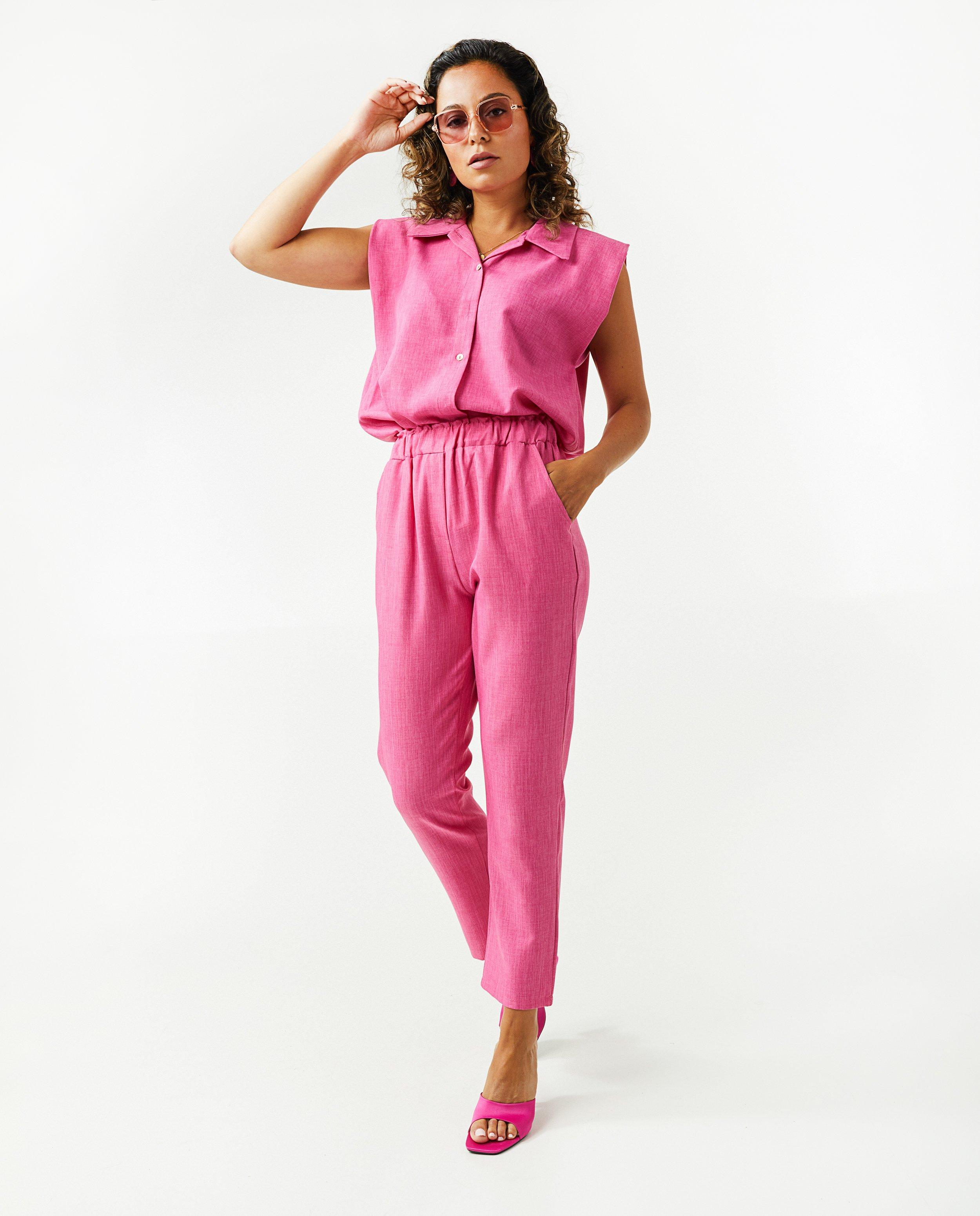 Pantalons - Pantalon turquoise à taille haute