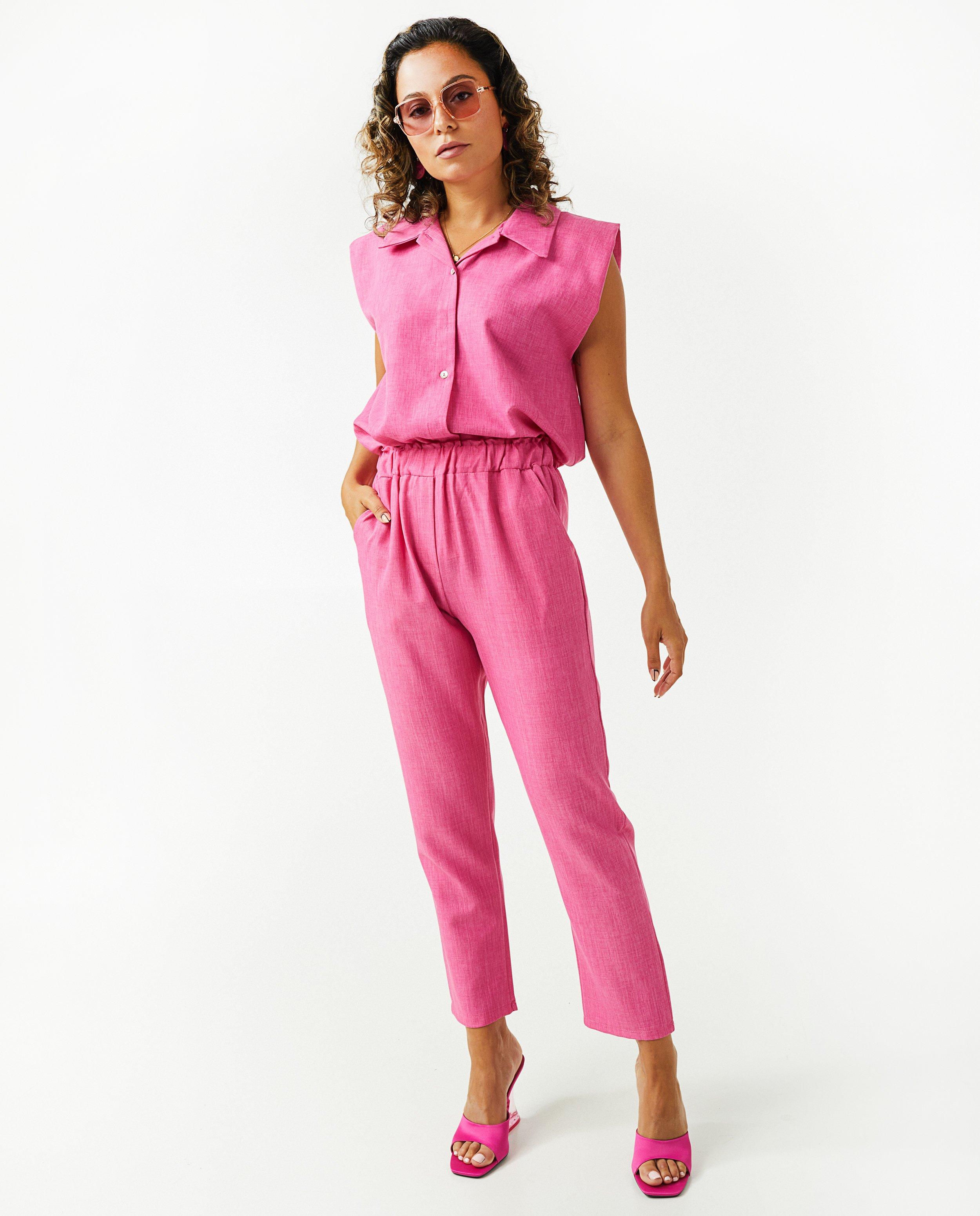 Pantalons - Pantalon turquoise à taille haute