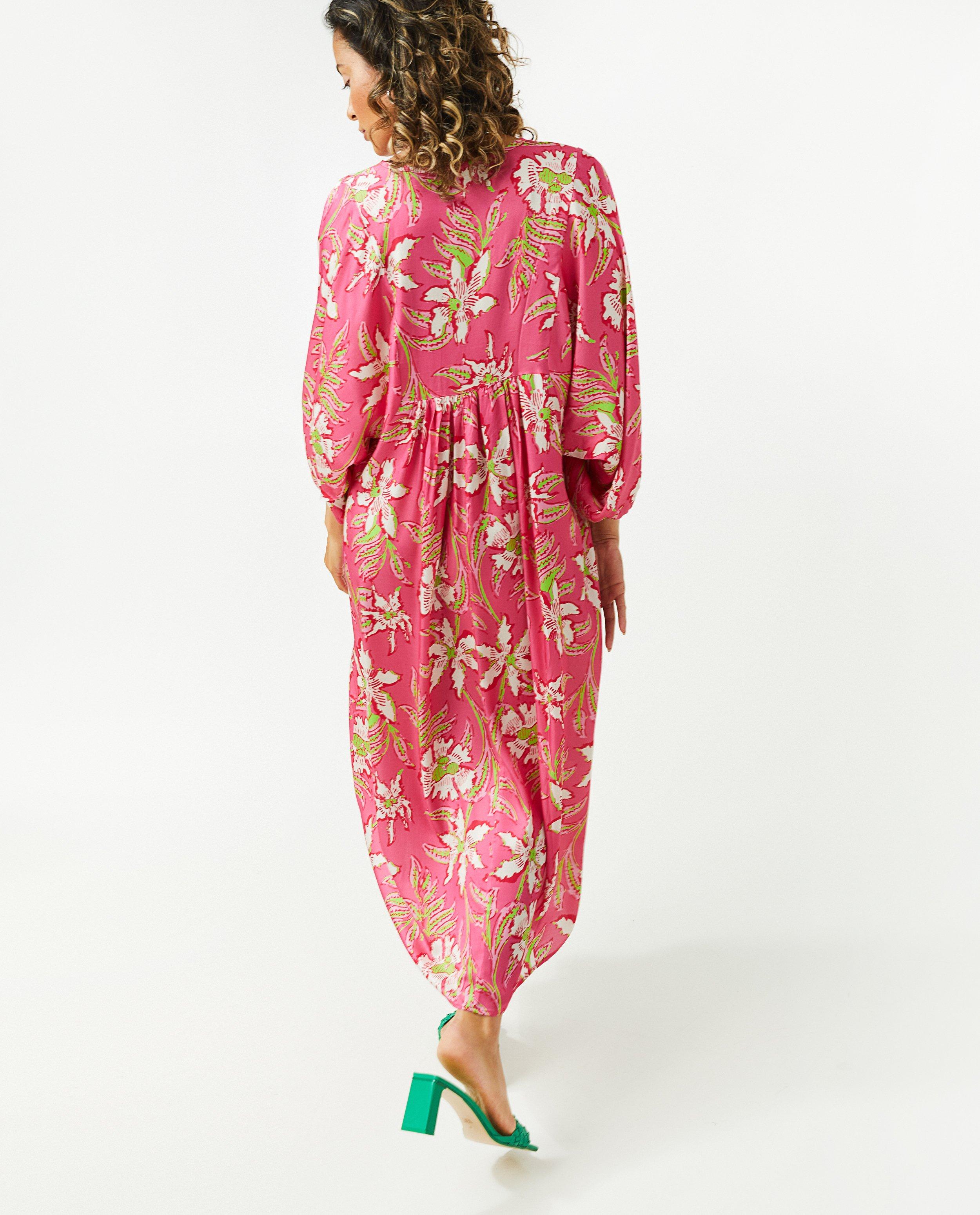 Kleedjes - Roze jurk met bloemenprint