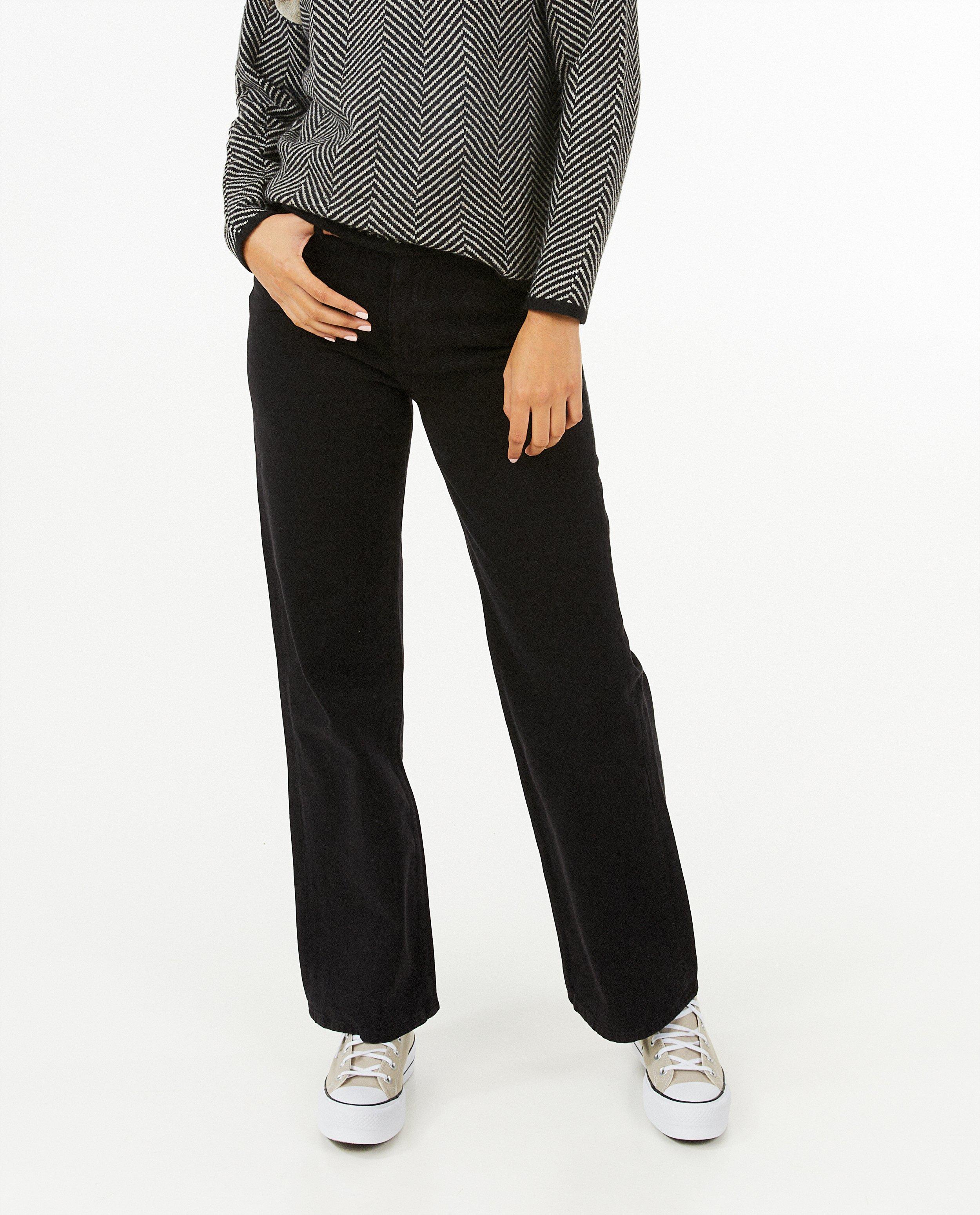 Pantalons - Jeans noir, coupe à jambes larges