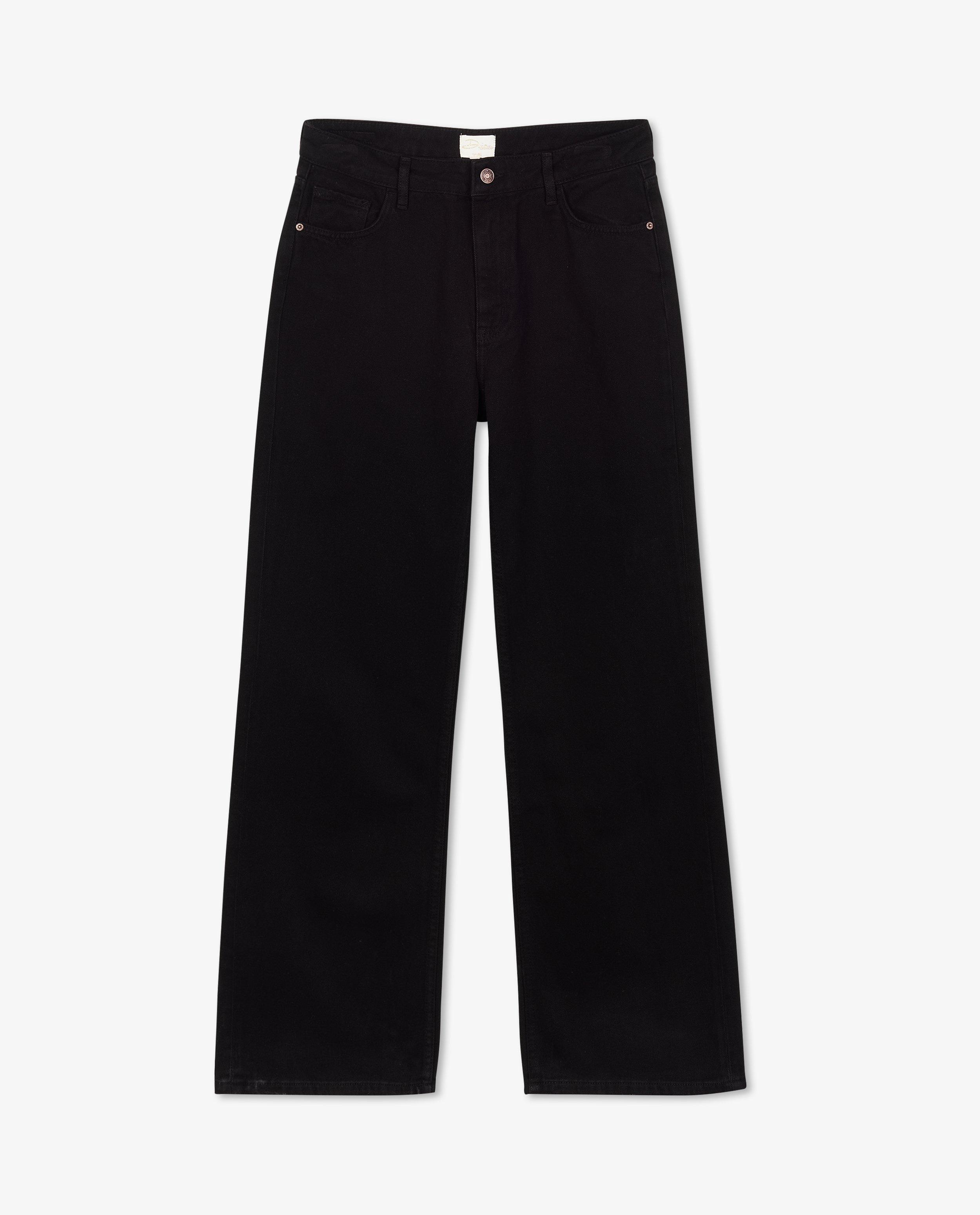 Pantalons - Jeans noir, coupe à jambes larges