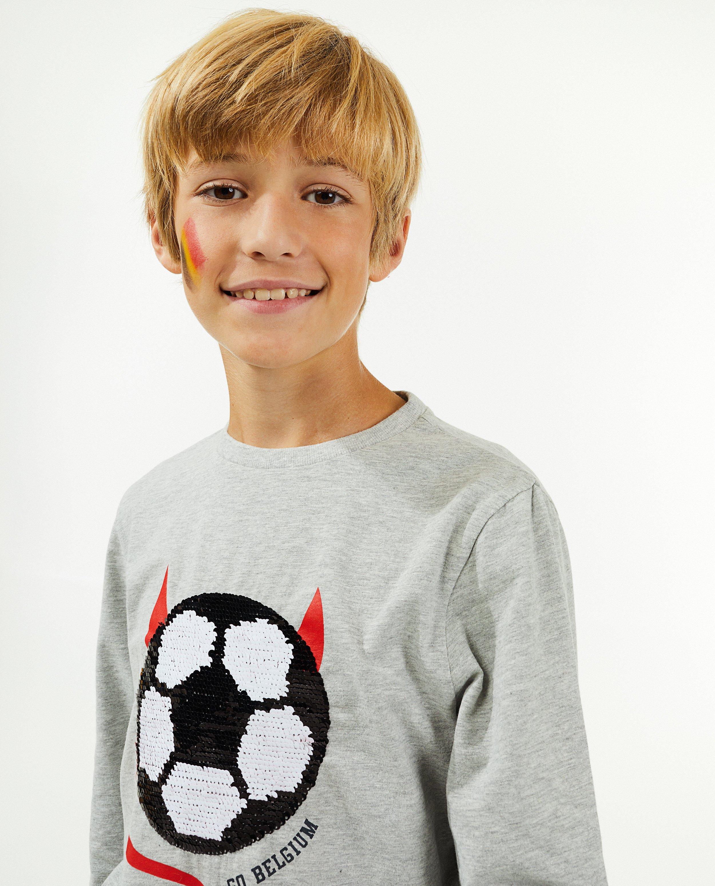T-shirts - T-shirt à manches longues à imprimé orné de paillettes, 7-14 ans