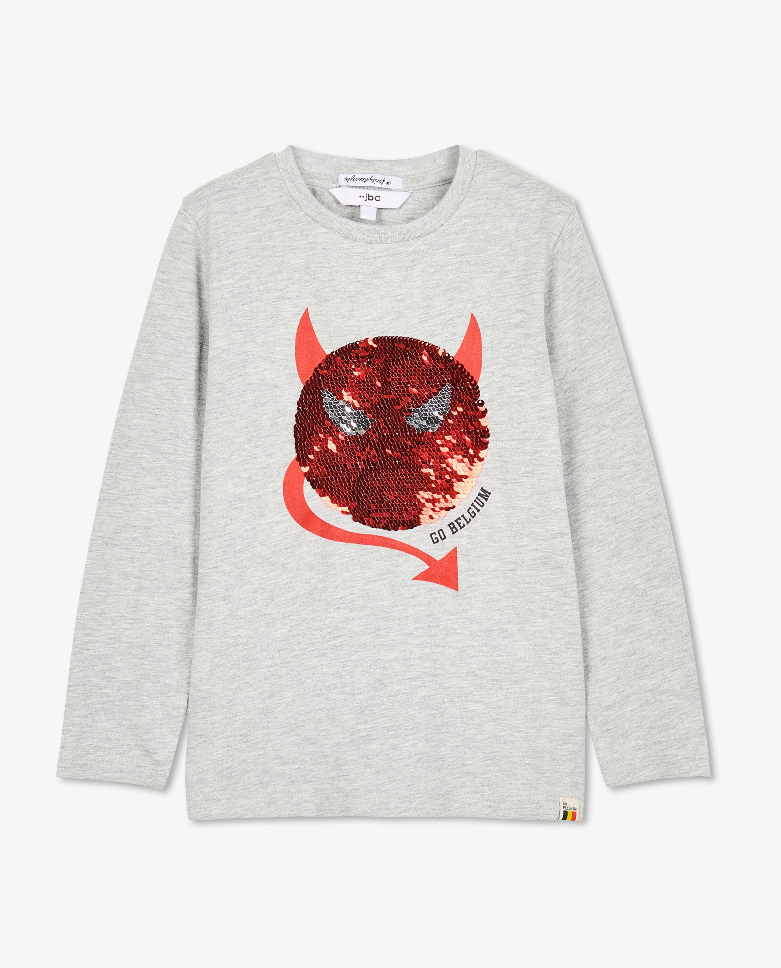 T-shirt &agrave; manches longues &agrave; imprim&eacute; orn&eacute; de paillettes, 2-7 ans - D&eacute;tails du produit - gris clair - image num&eacute;ro 4