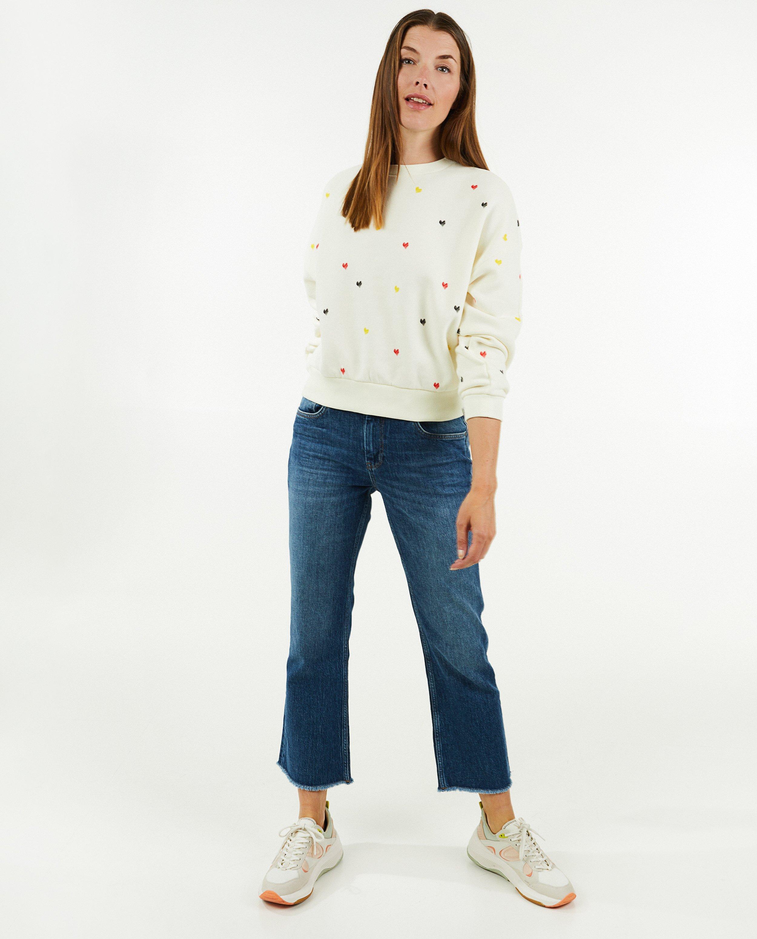 Sweater met hartjesprint dames Familystories JBC Belgie Belgie