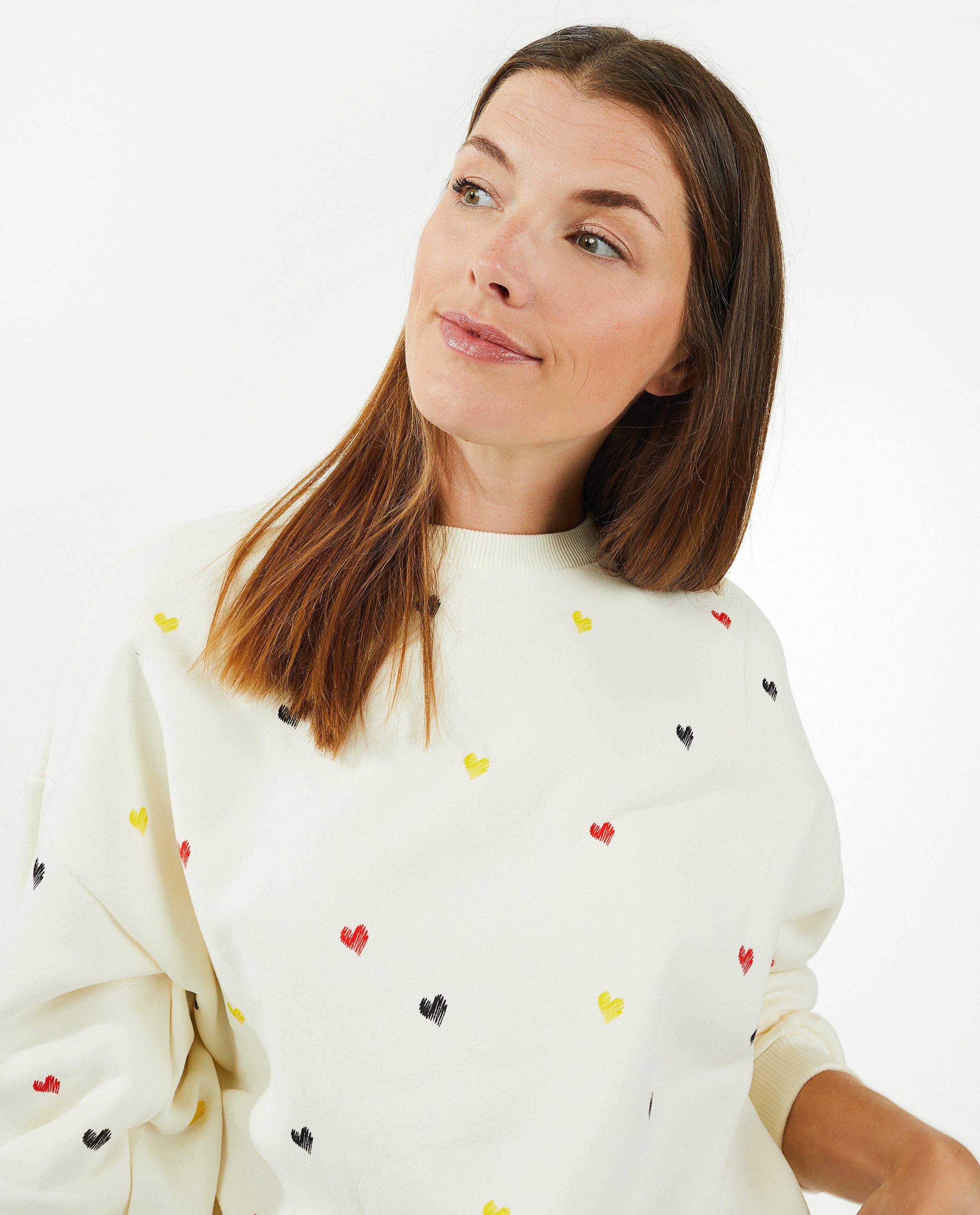 Sweaters - Sweater met hartjesprint, dames