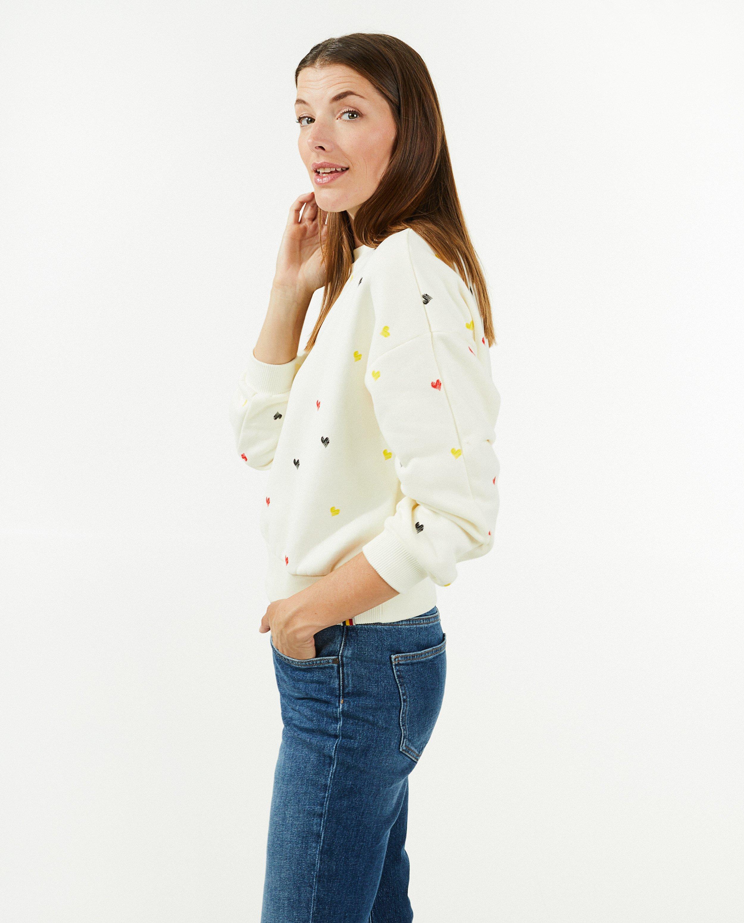 Sweaters - Sweater met hartjesprint, dames