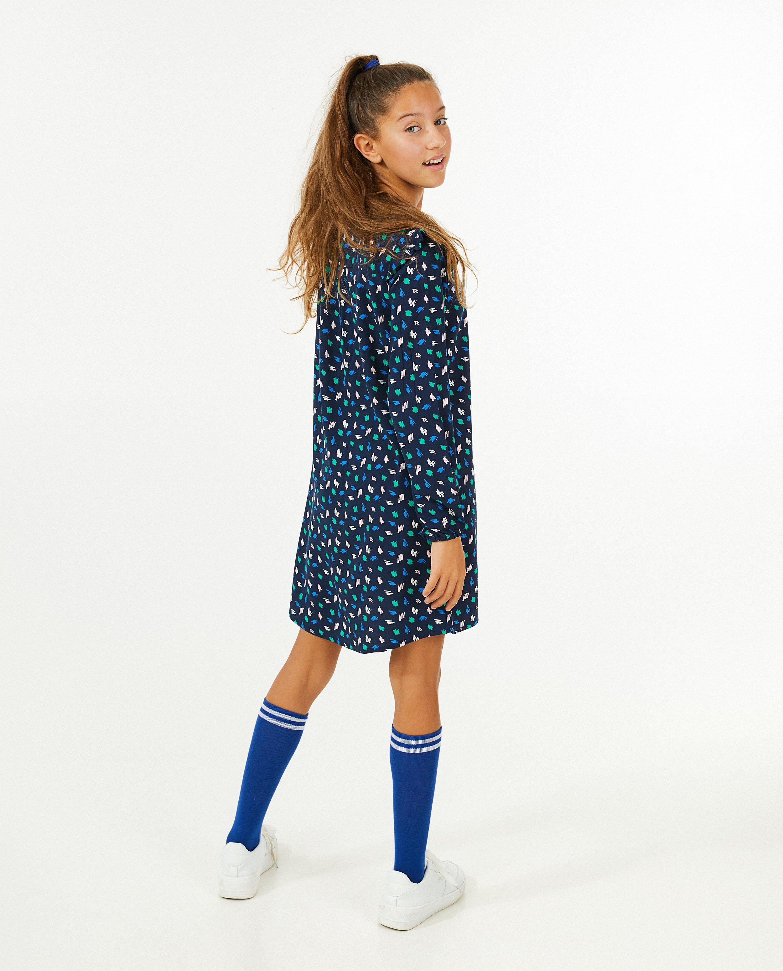 Robes - Robe bleue à imprimé