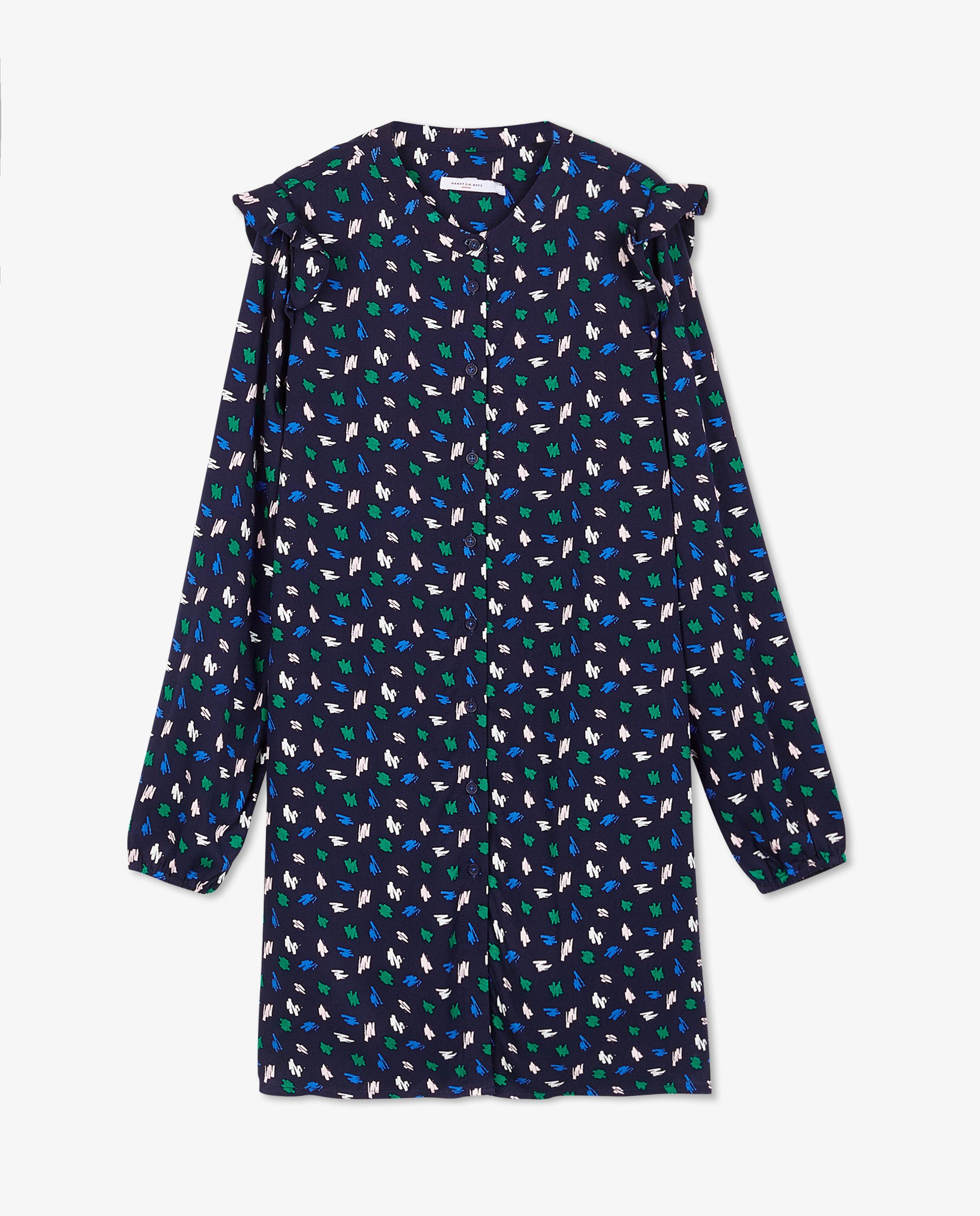 Robes - Robe bleue à imprimé