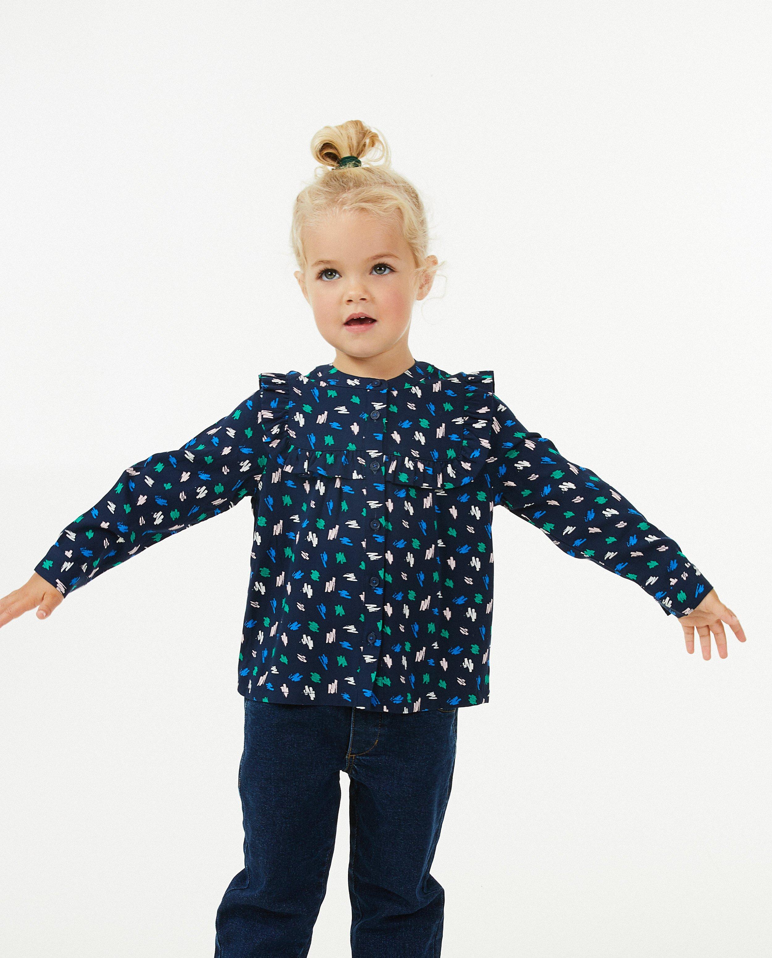 Chemises - Blouse bleue à imprimé