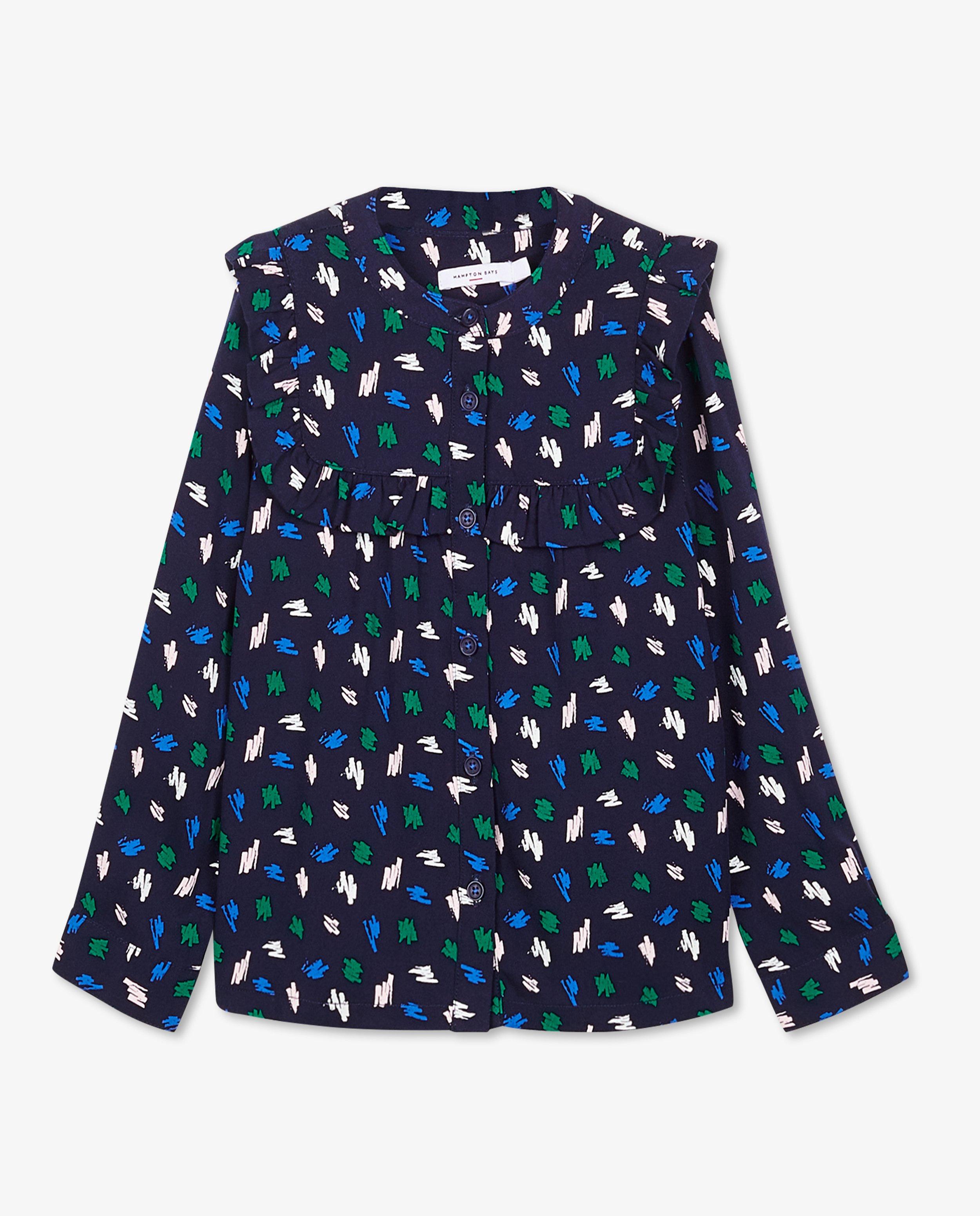 Chemises - Blouse bleue à imprimé