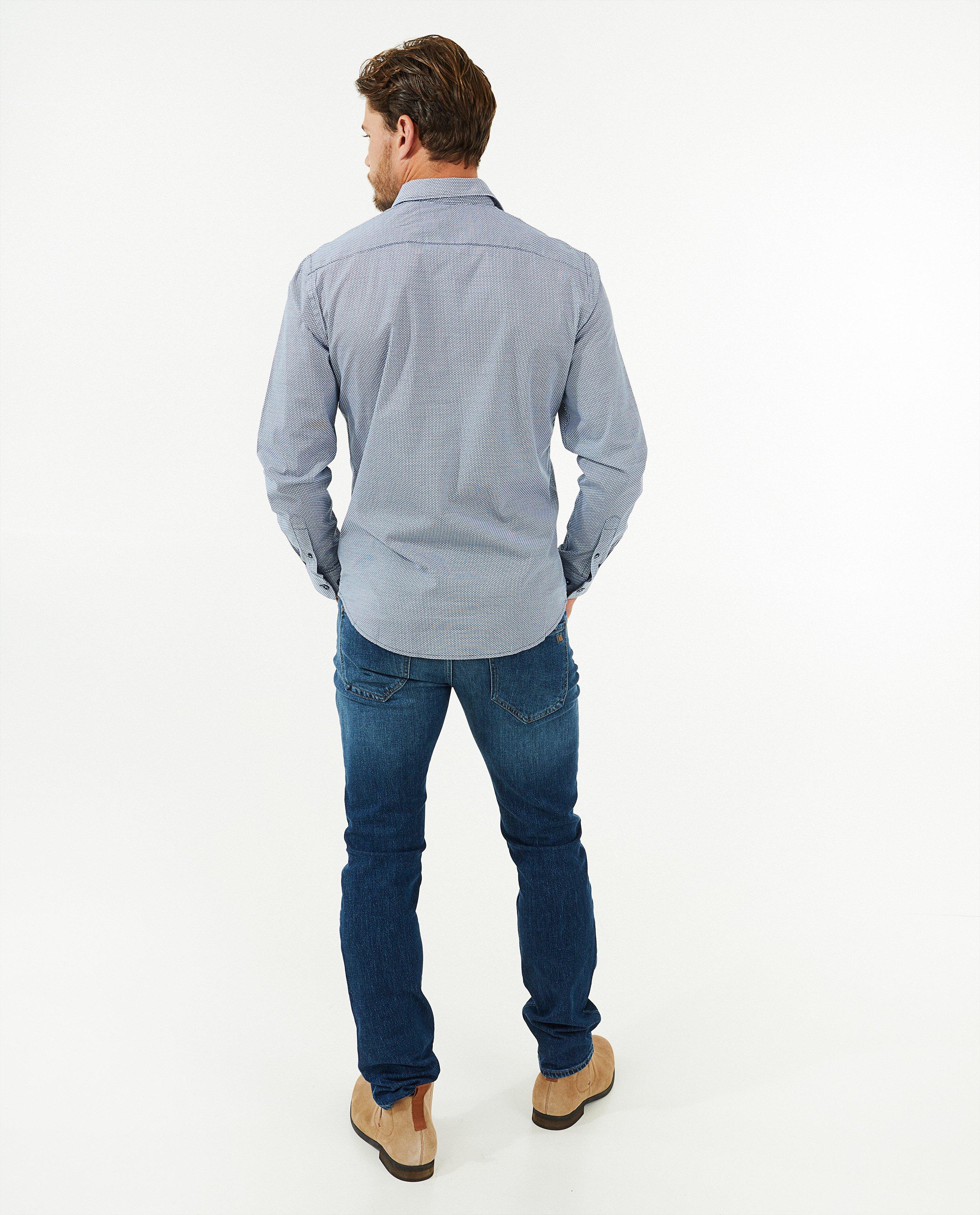 Hemden - Blauw hemd met print