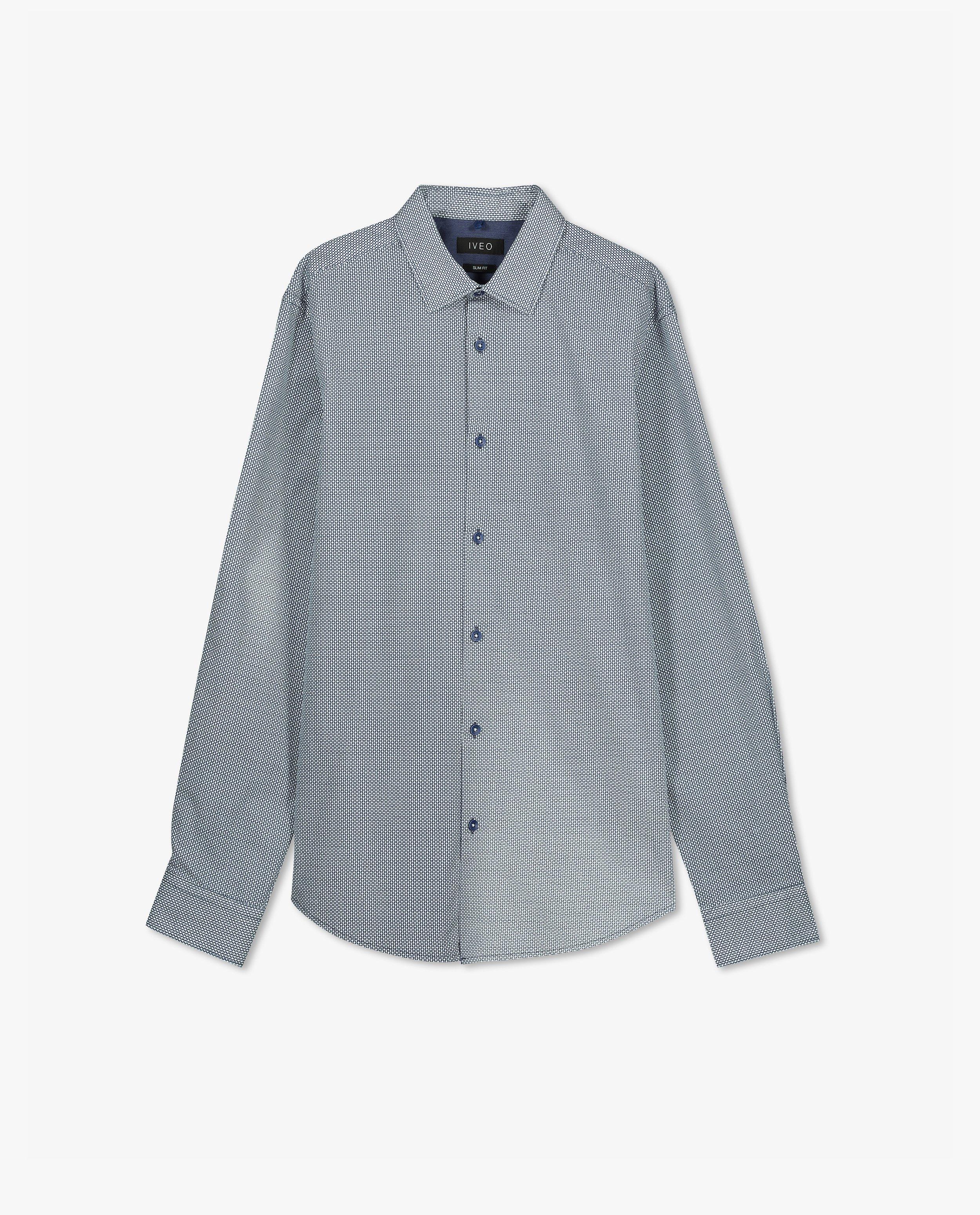 Hemden - Blauw hemd met print