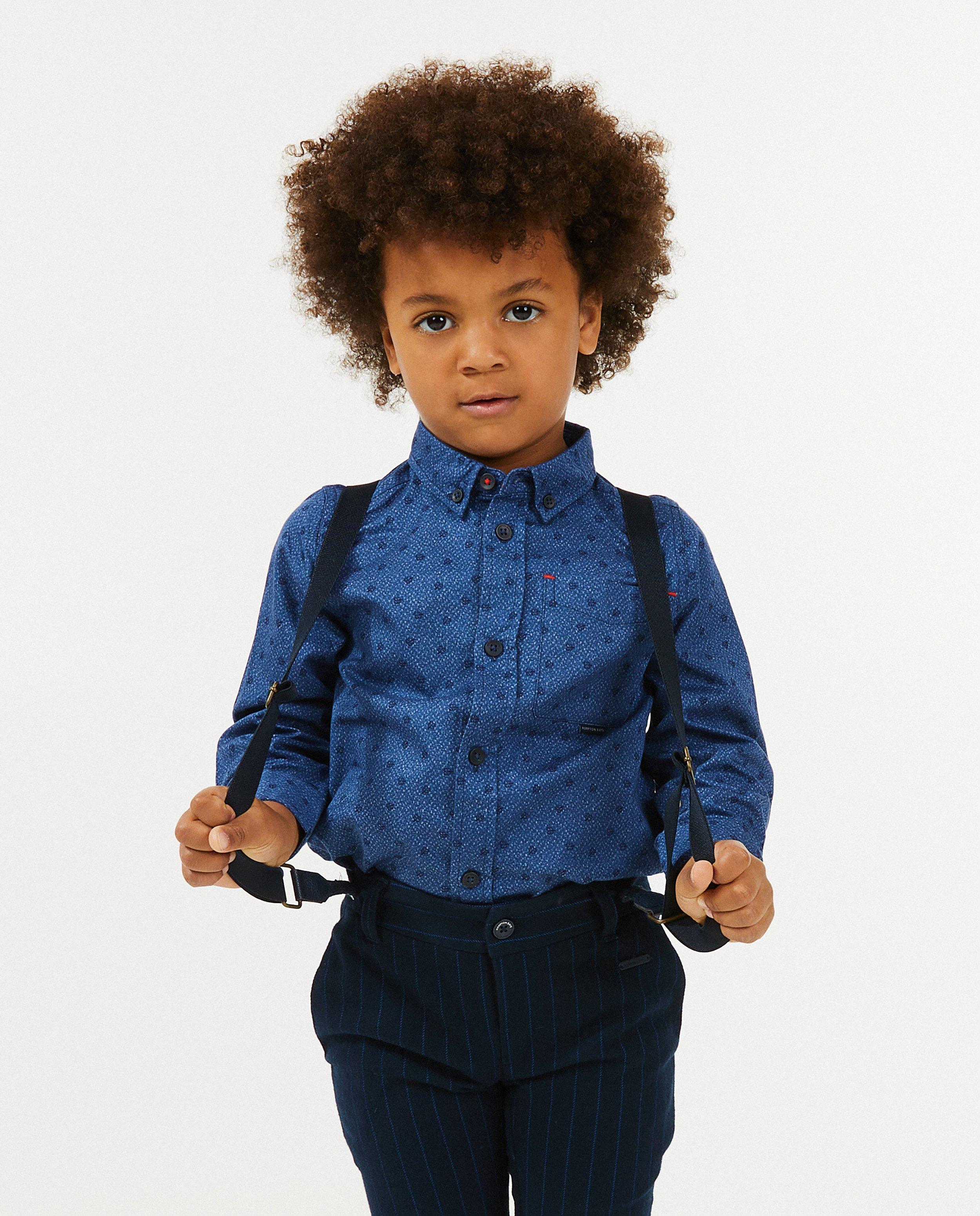 Hemden - Blauw hemd met print