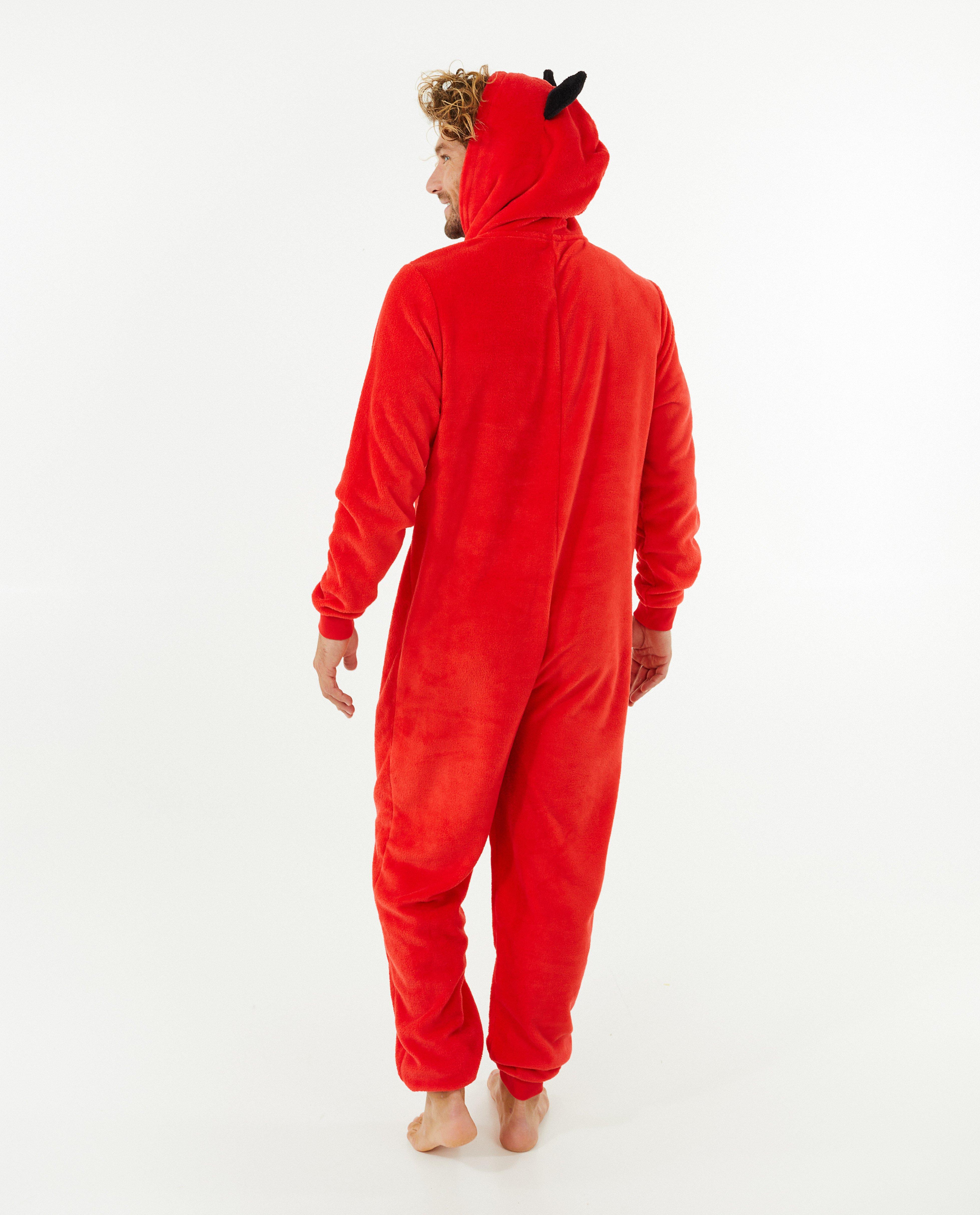 Nachtkleding - Rode onesie, heren