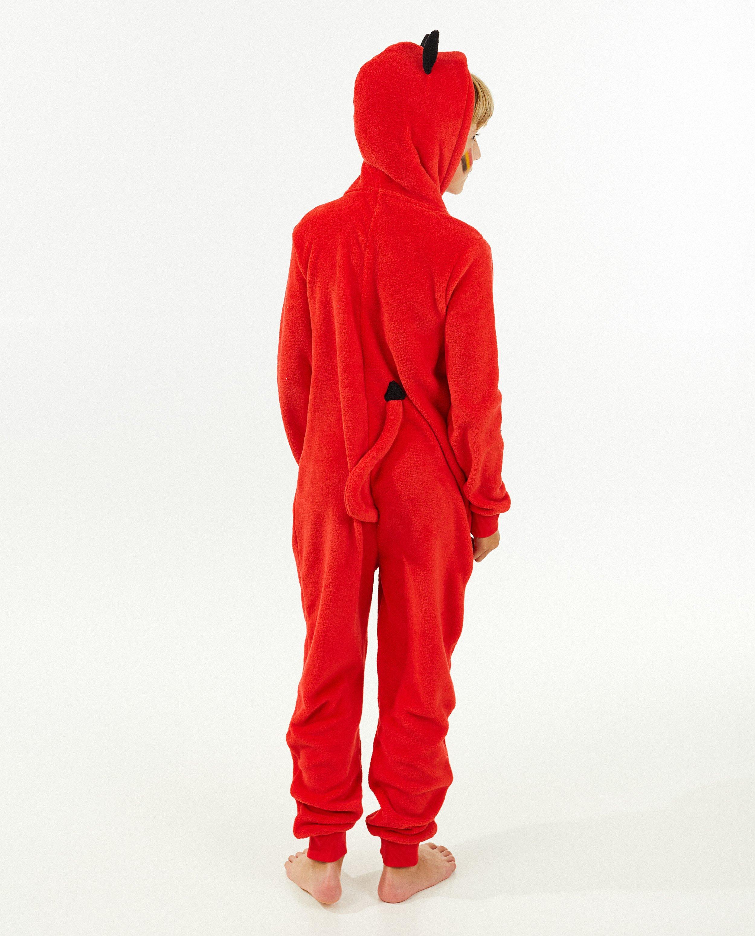 Nachtkleding - Rode onesie, 7-14 jaar