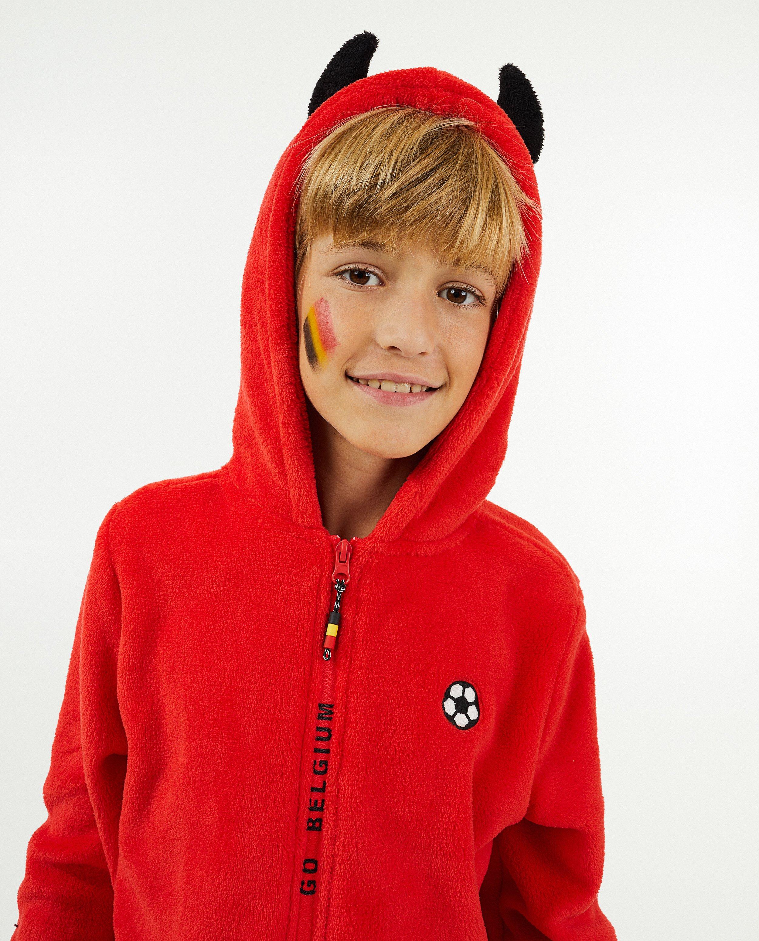 Nachtkleding - Rode onesie, 7-14 jaar