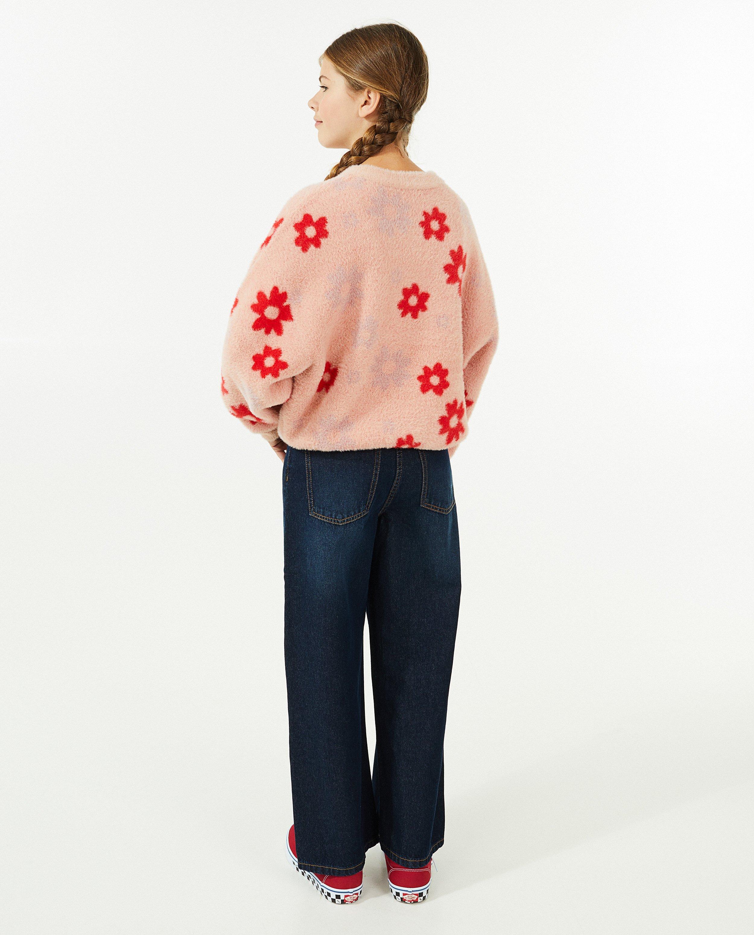 Truien - Fuzzy trui met bloemenprint
