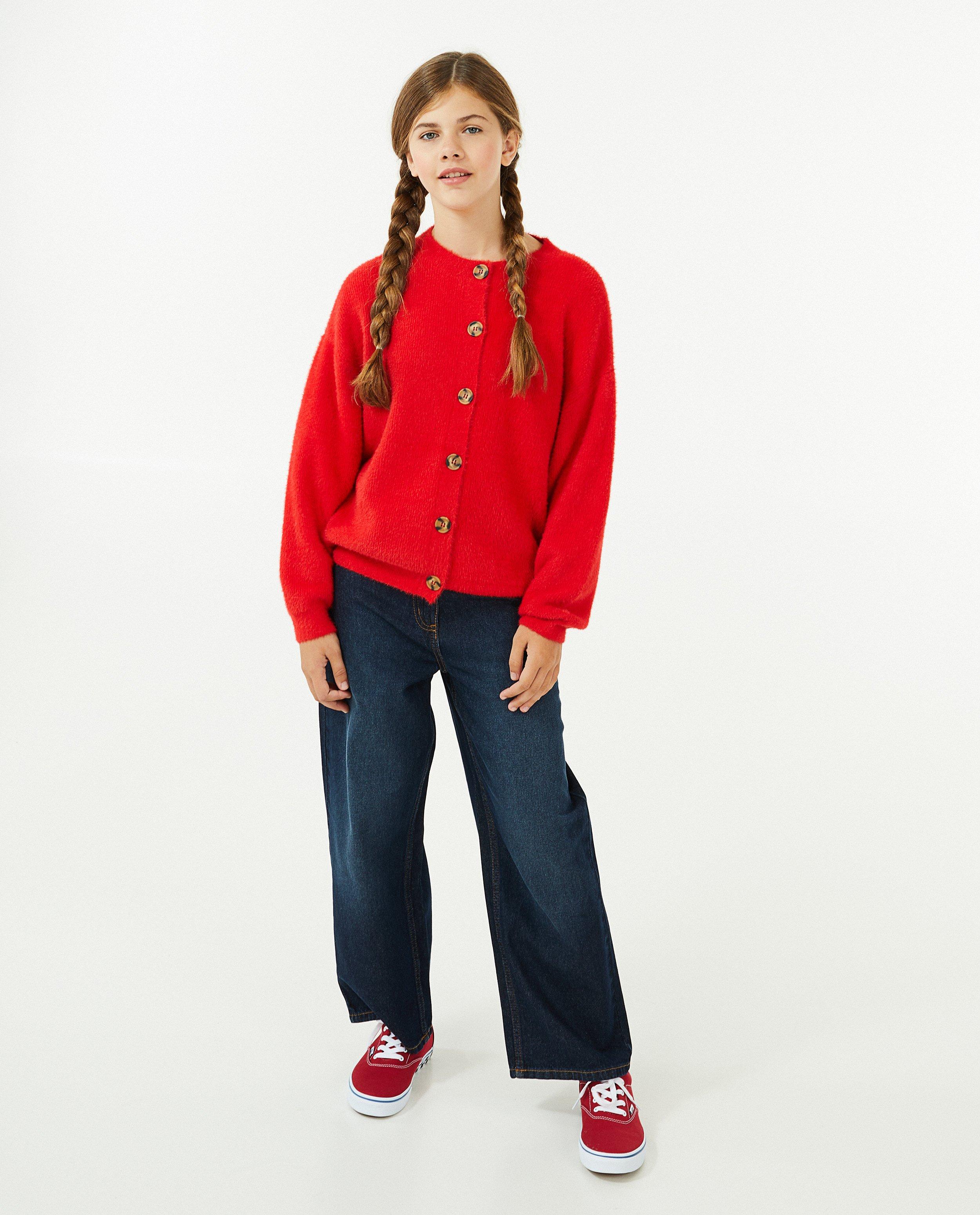 Rode cardigan met knopen - null - Fish & Chips