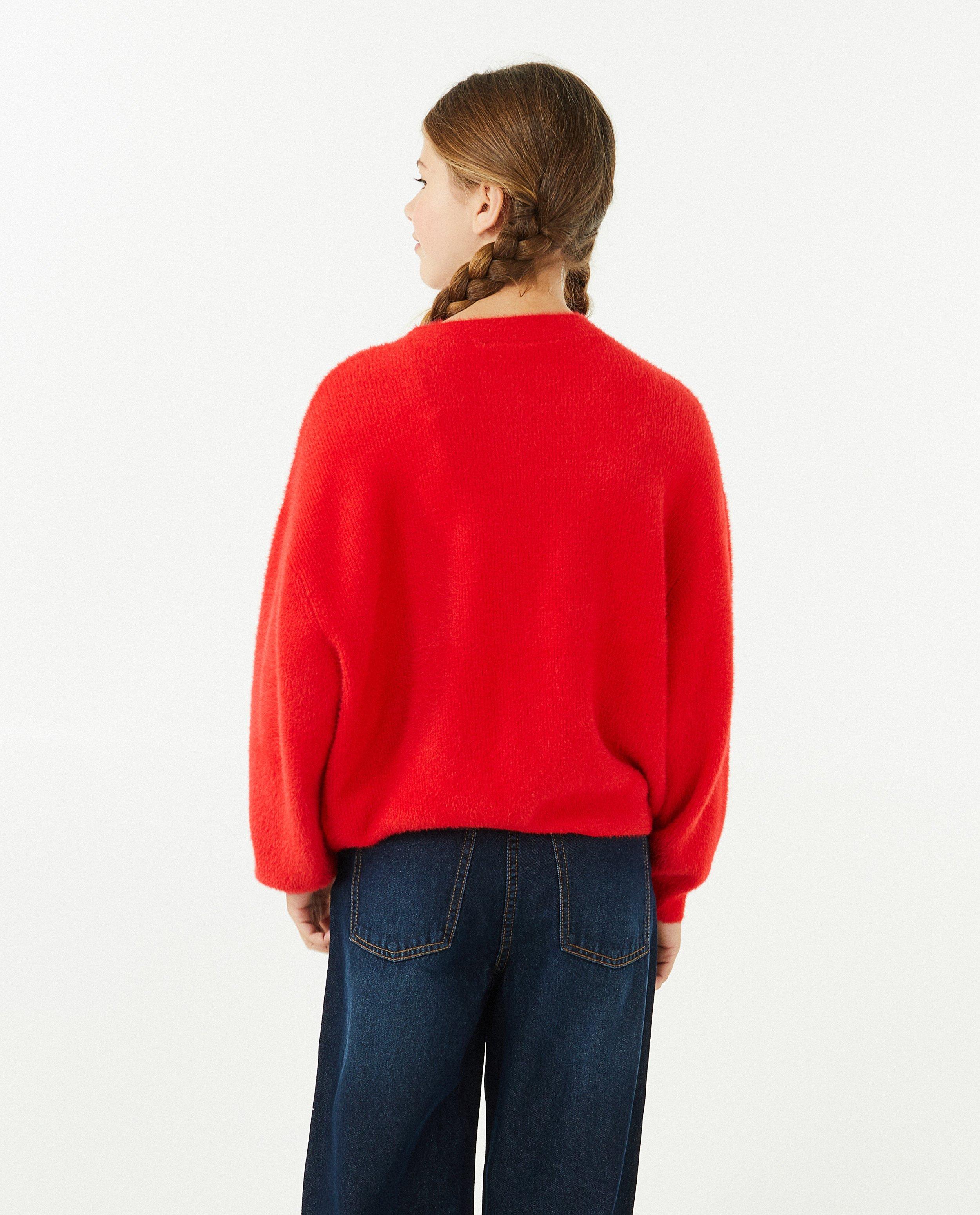 Cardigan - Rode cardigan met knopen