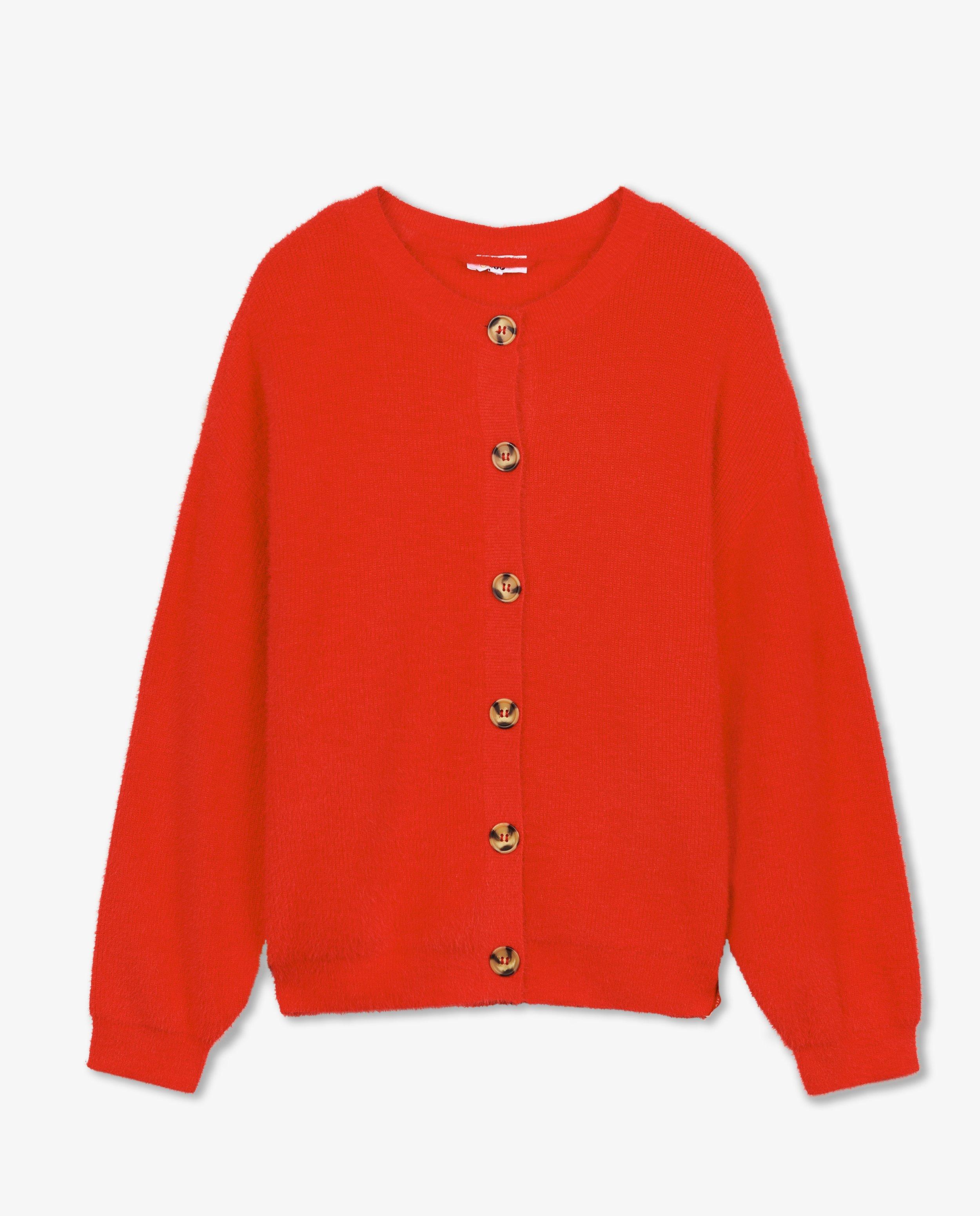 Cardigan - Rode cardigan met knopen