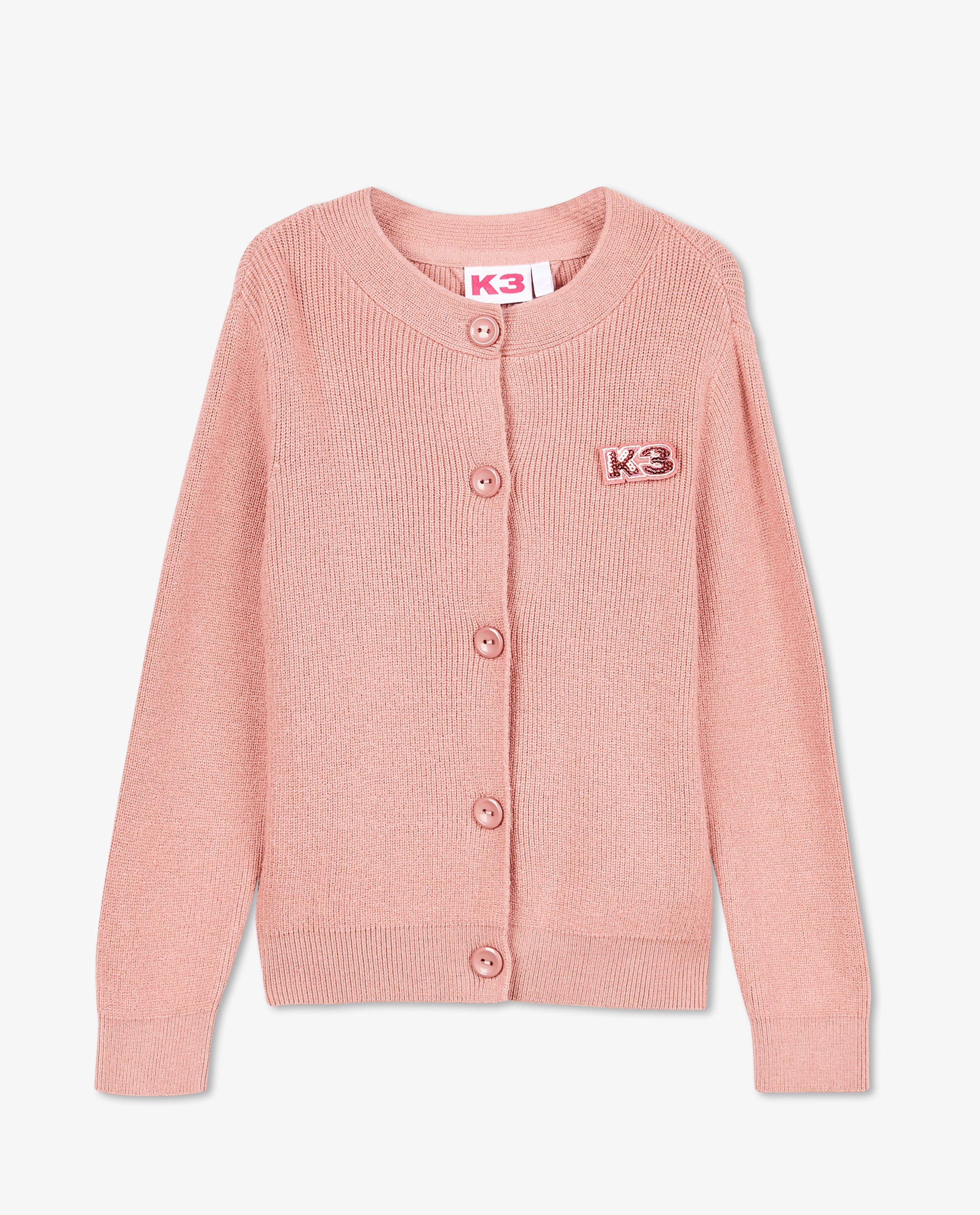 Cardigans - Cardigan rose avec une broche