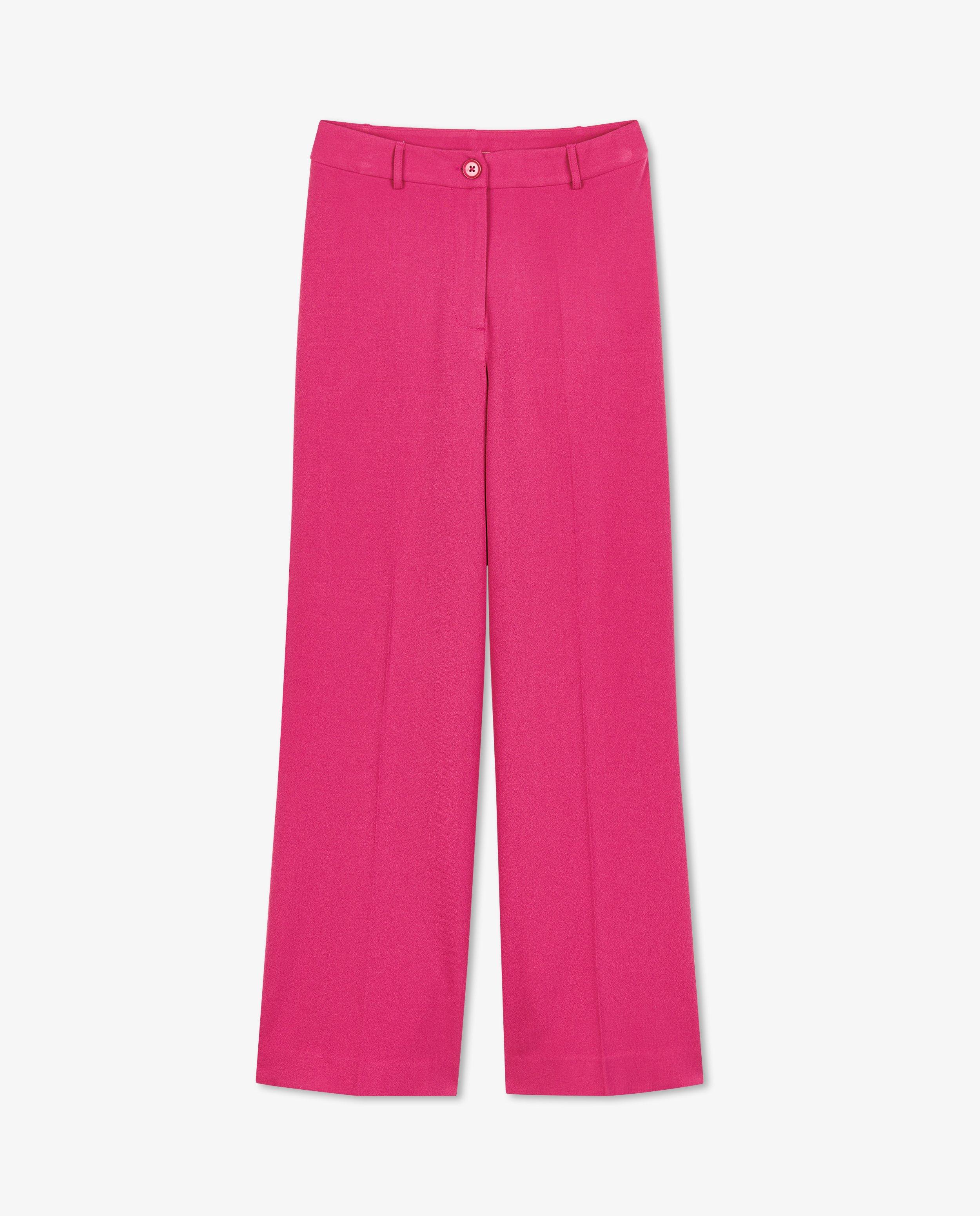 Broeken - Fuchsia broek, wide leg fit