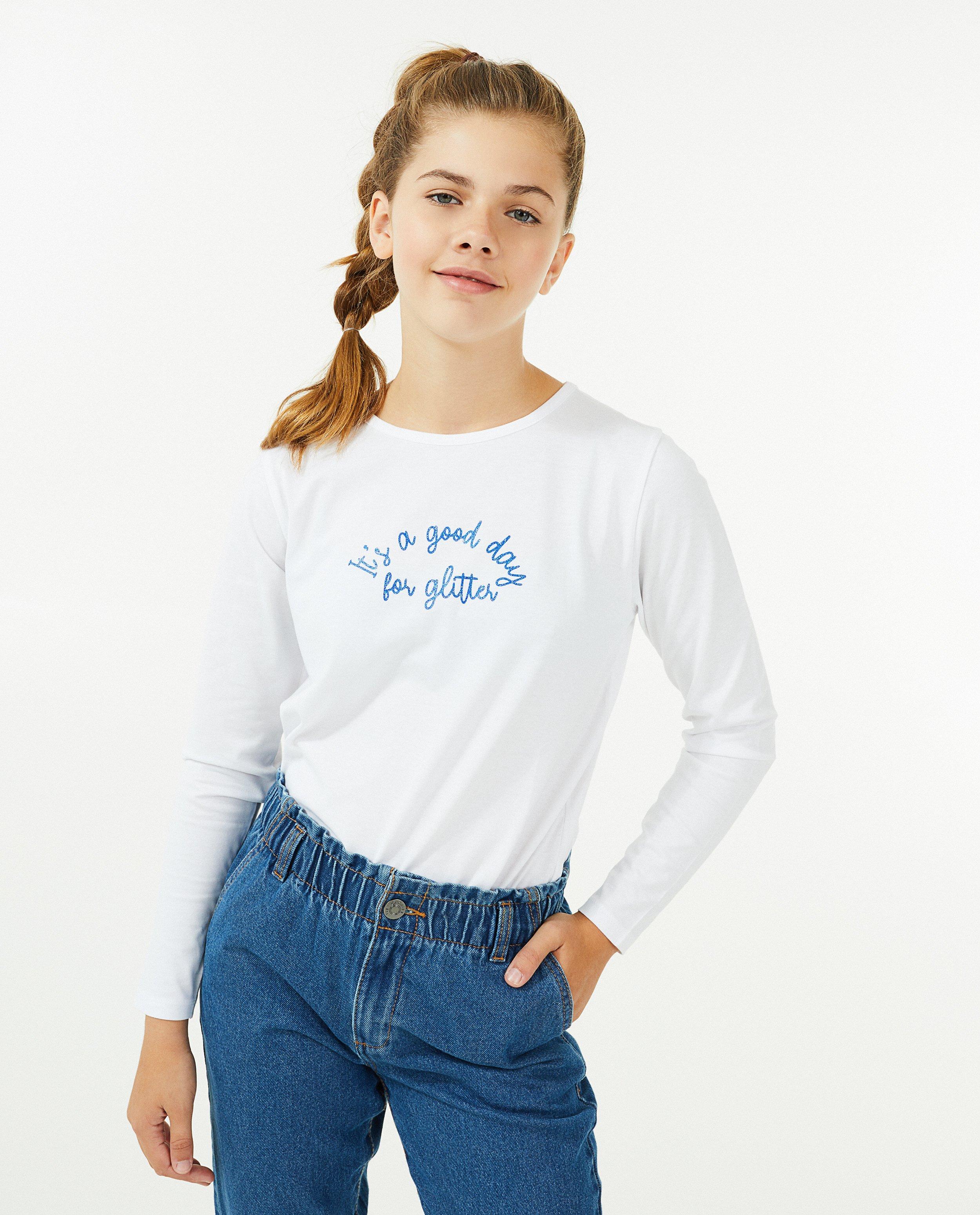 T-shirts - T-shirt à manches longues avec imprimé à paillettes