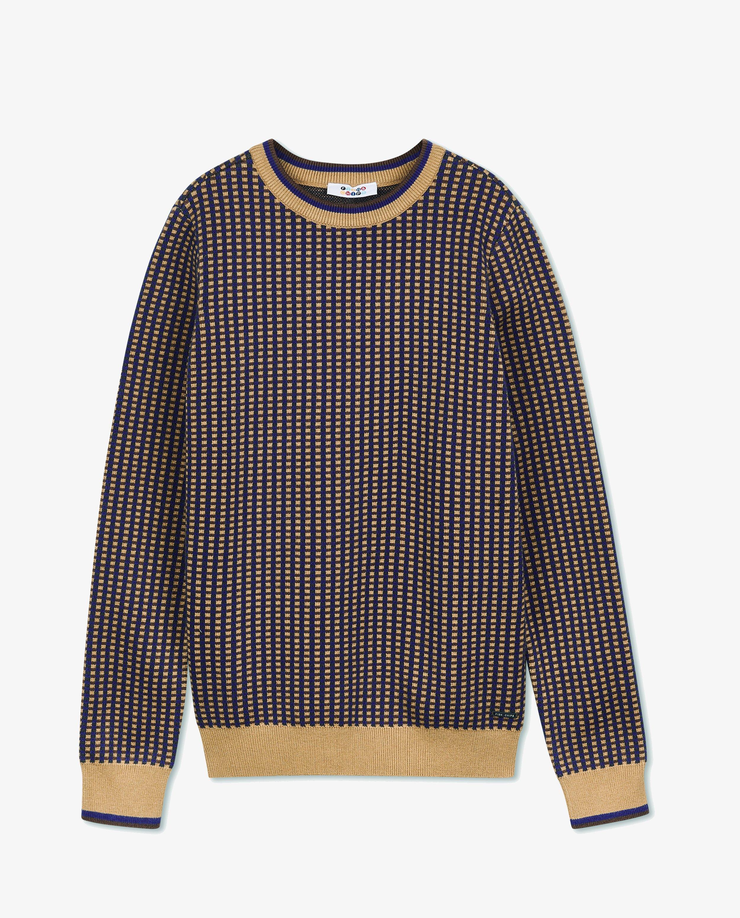 Pulls - Pull bleu à imprimé