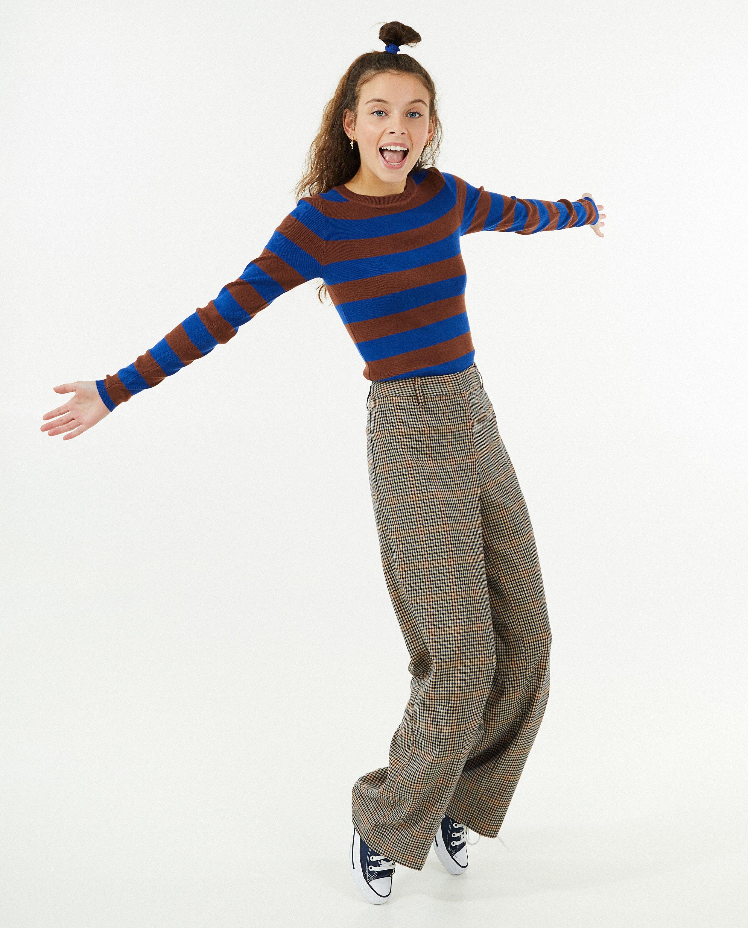 Geruite broek, wide leg fit - null - Groggy