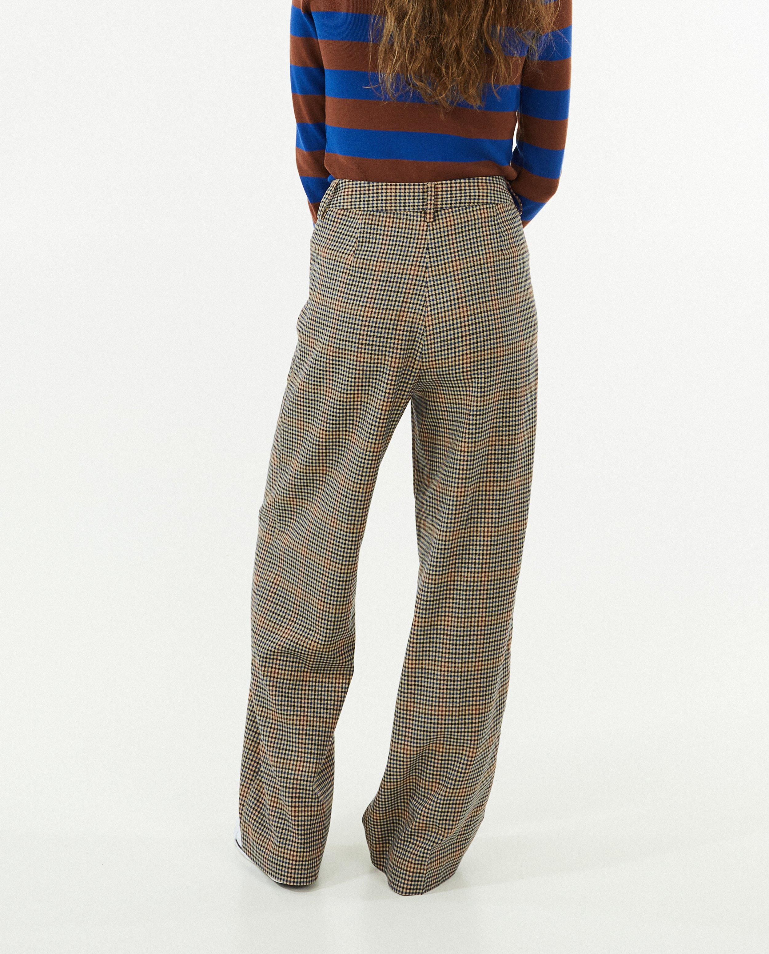 Broeken - Geruite broek, wide leg fit
