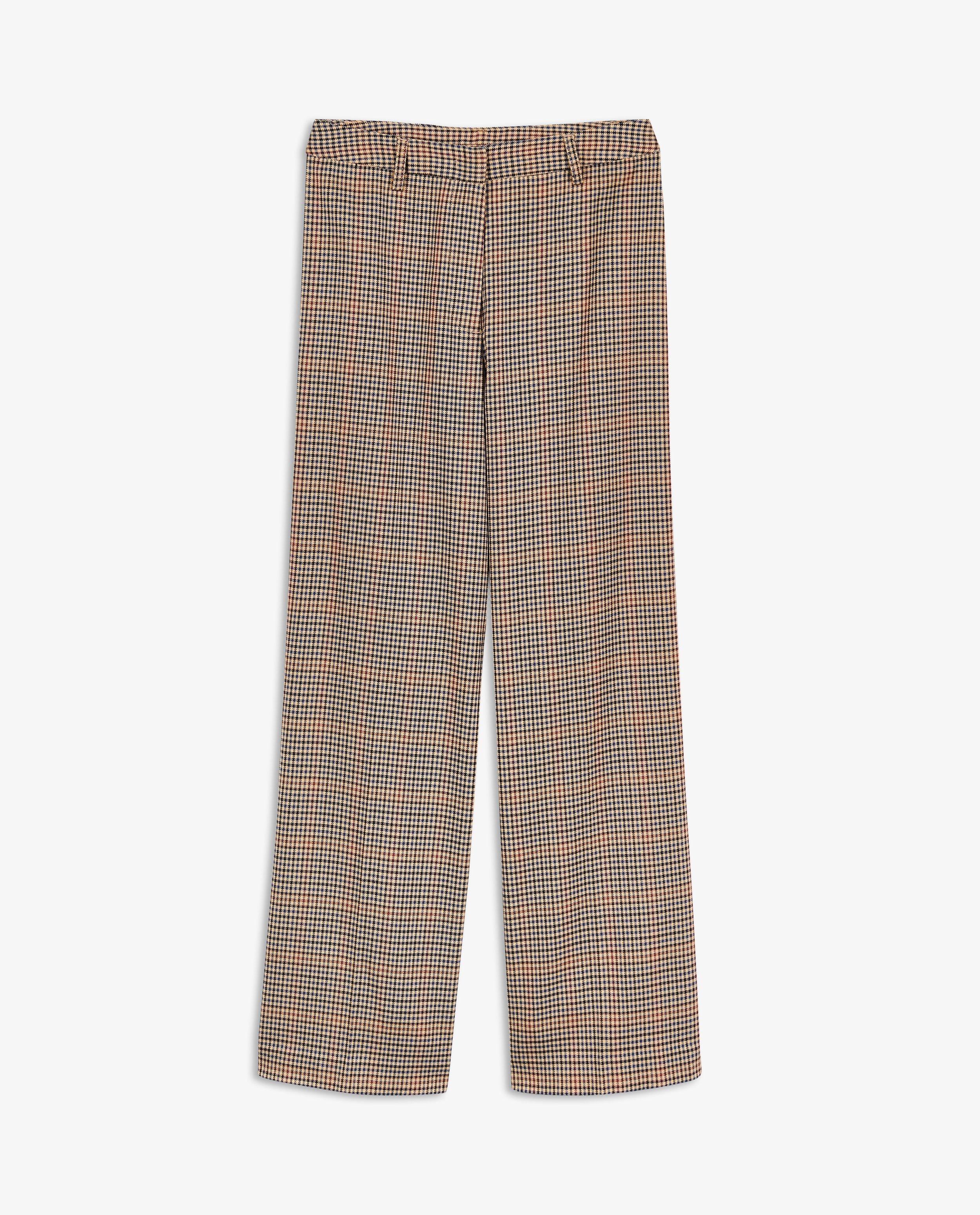 Broeken - Geruite broek, wide leg fit