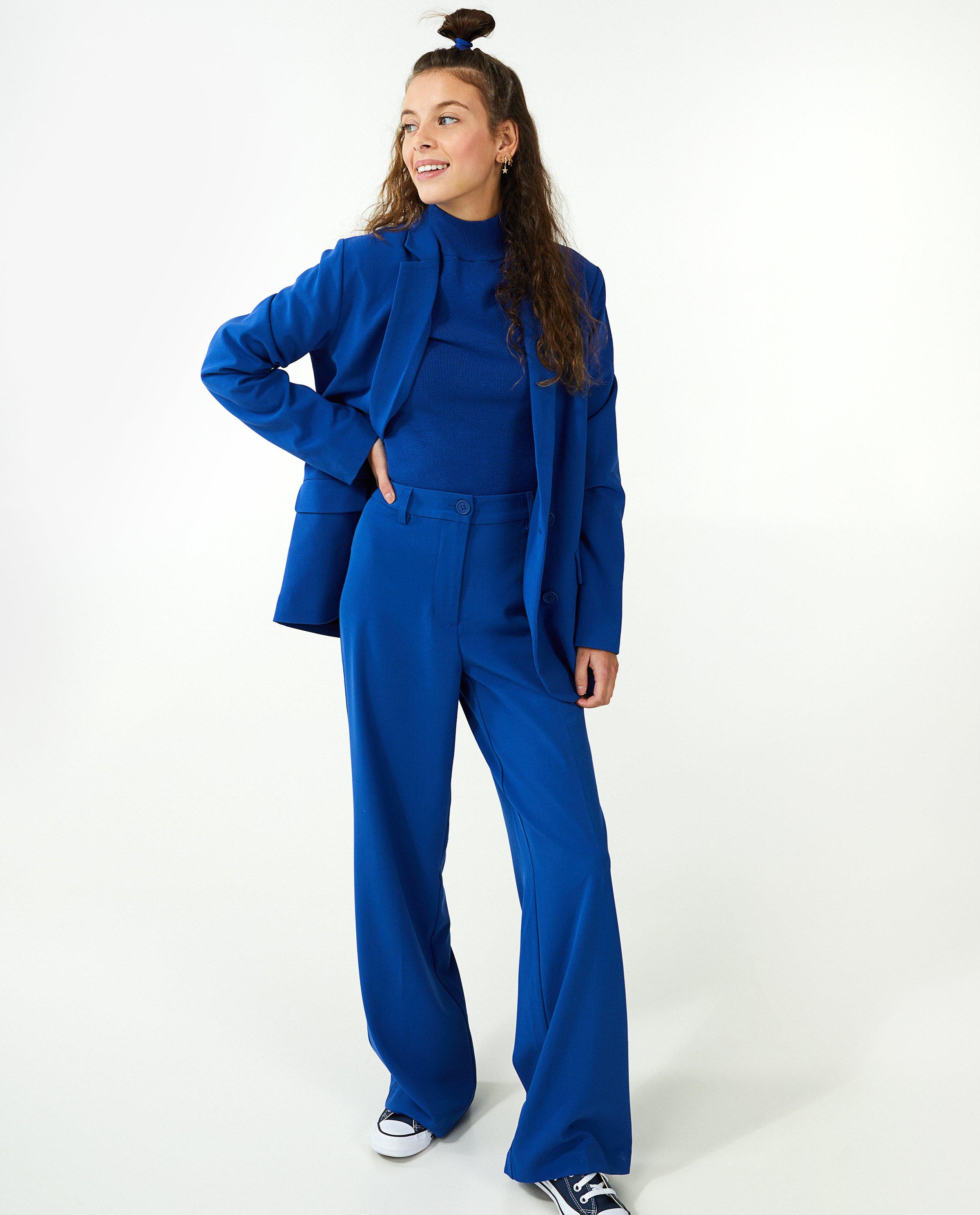 Blauwe broek, wide leg fit - null - Groggy