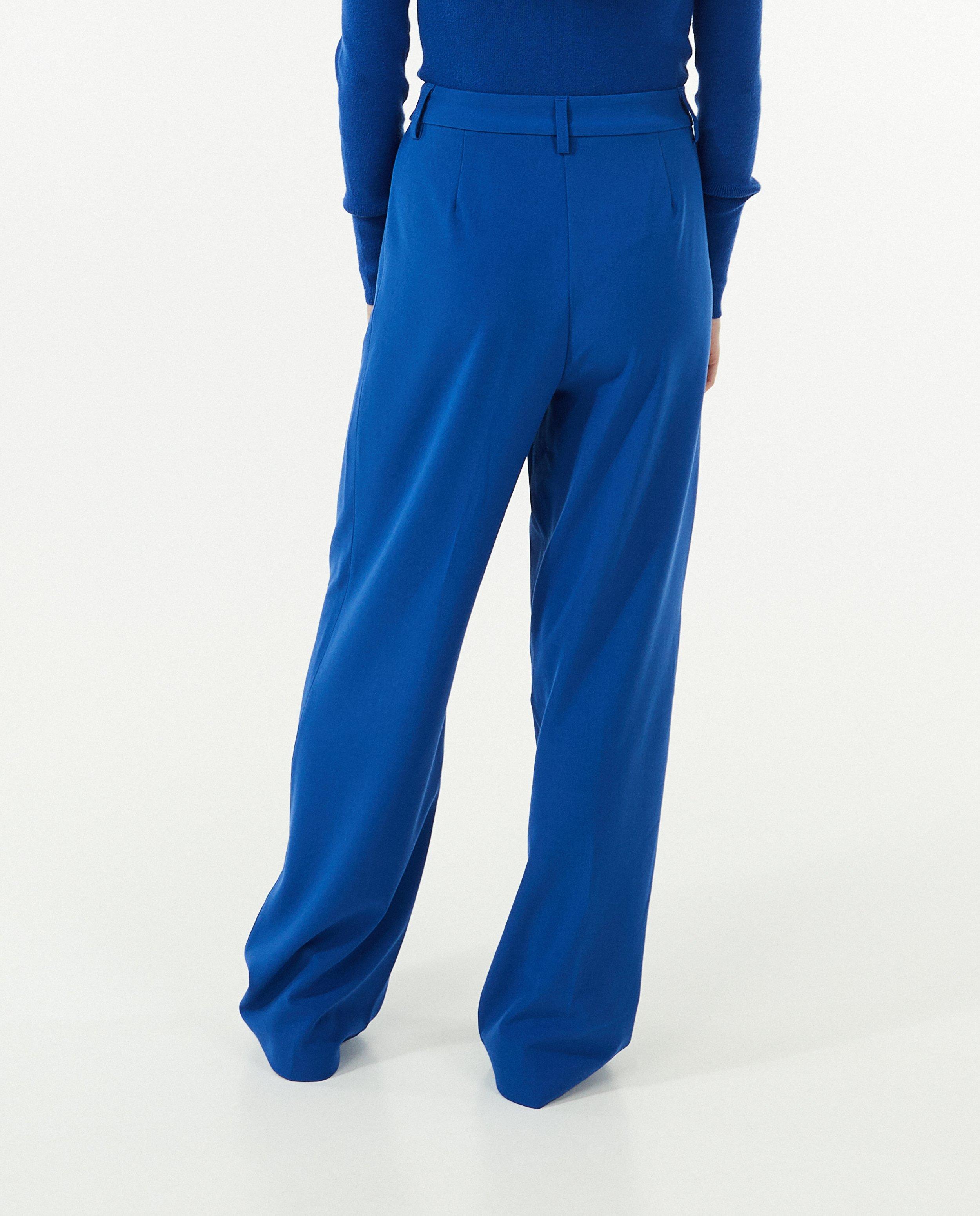 Broeken - Blauwe broek, wide leg fit