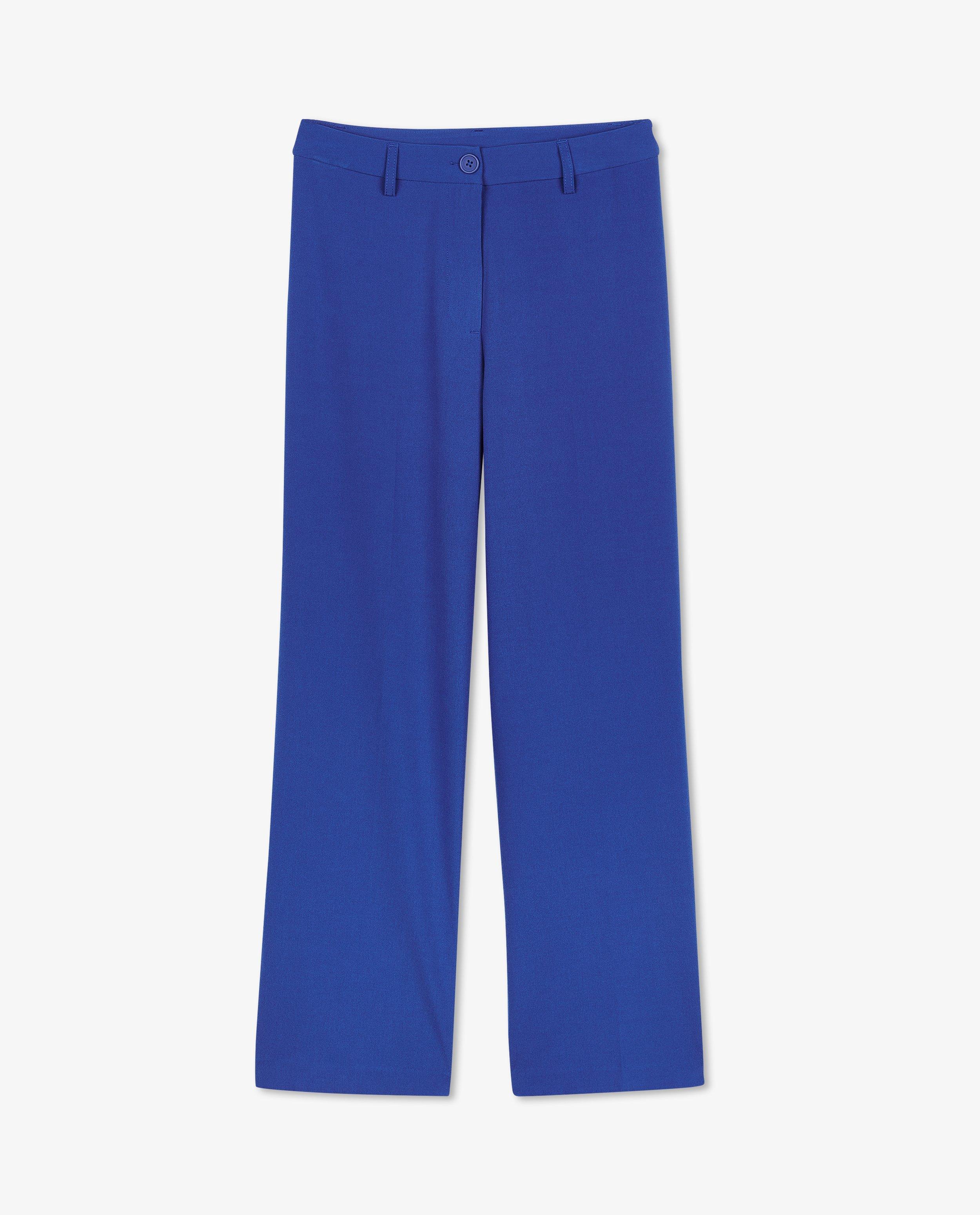 Broeken - Blauwe broek, wide leg fit