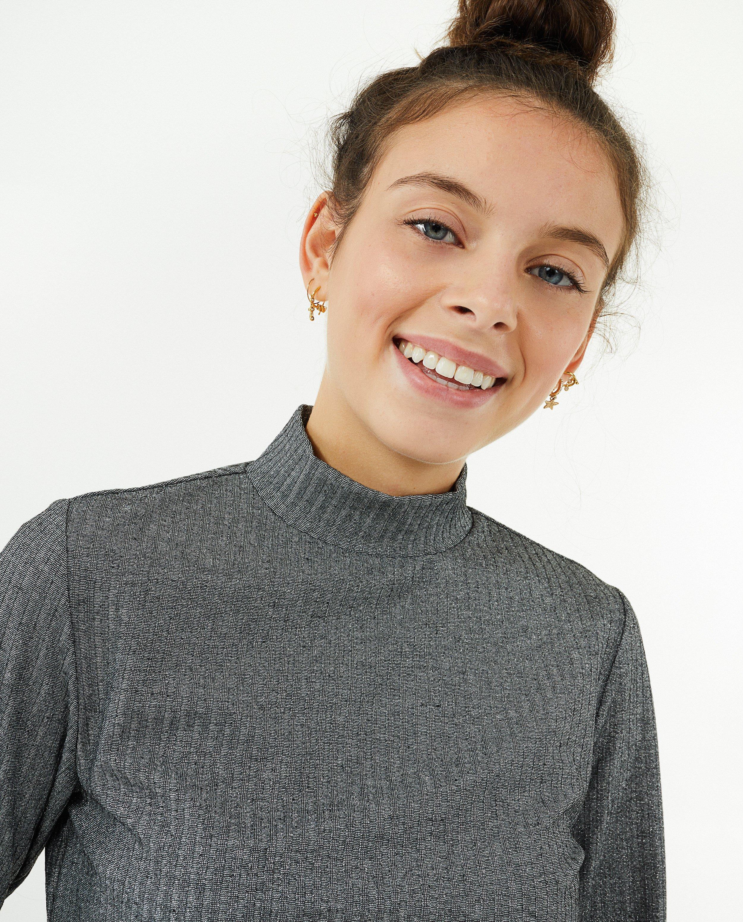 T-shirts - Grijze souspull met glitter