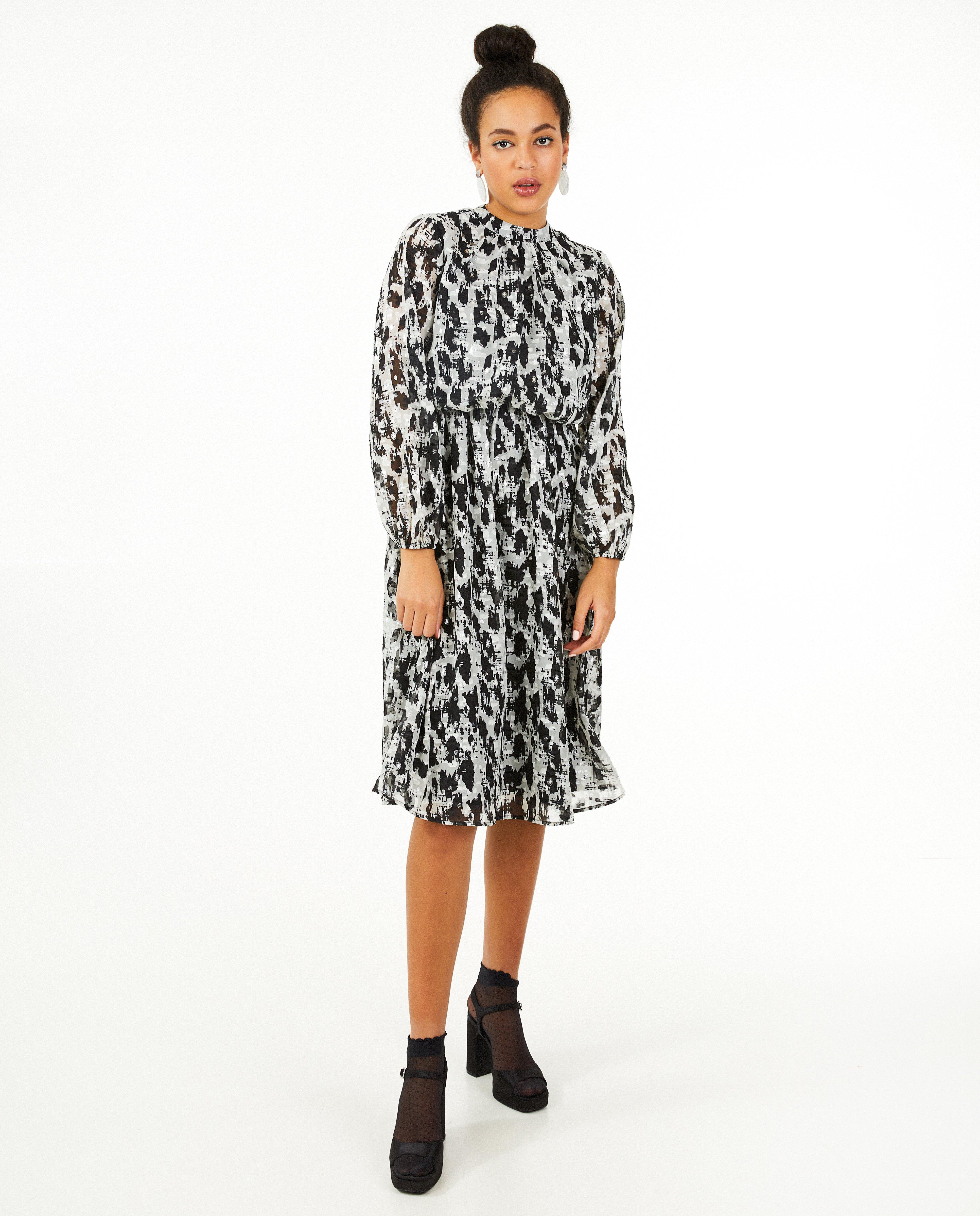 Kleedjes - Zwart jurk met print