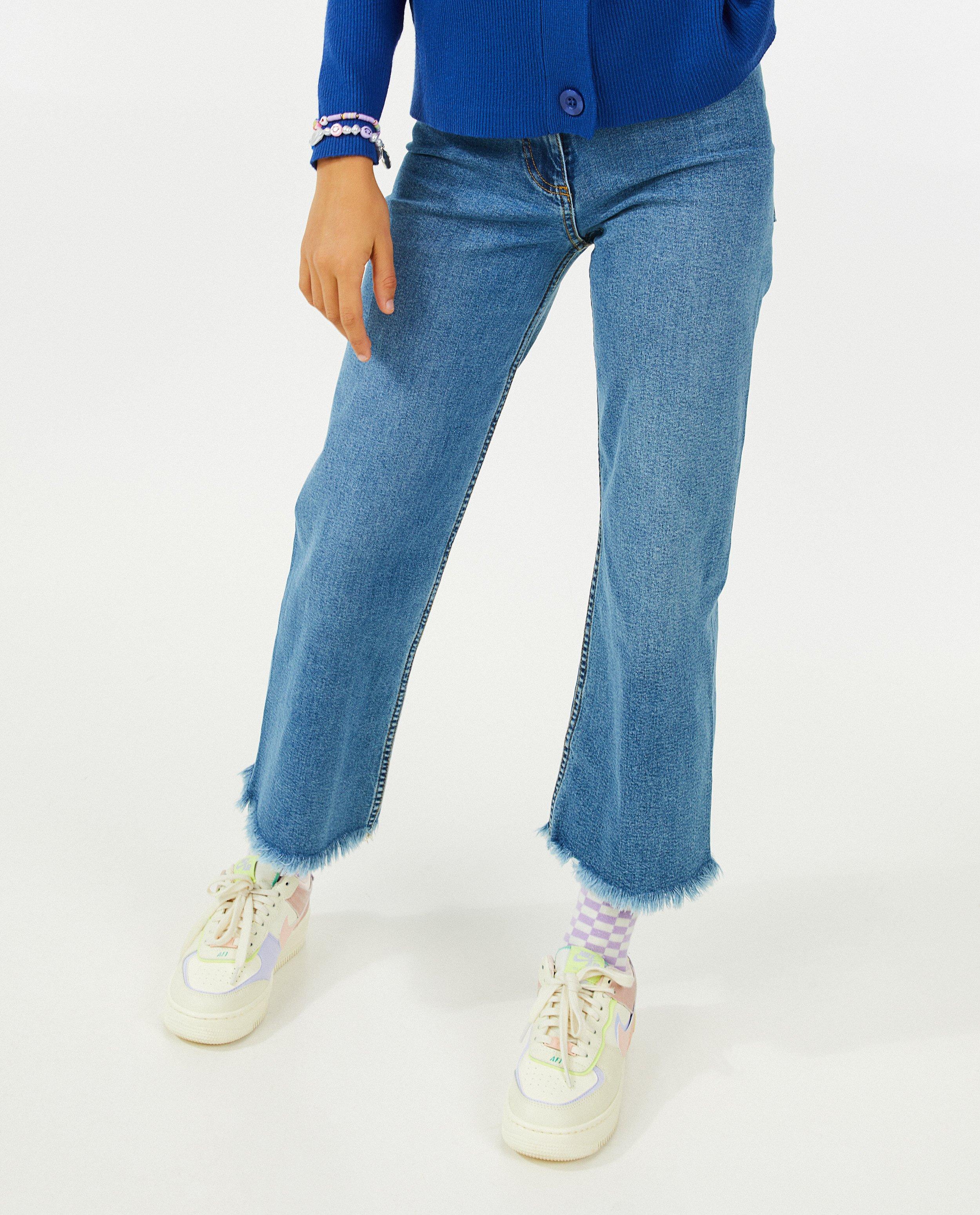 Jeans - Zwarte jeans, culotte fit
