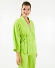 Cardigans - Kimono vert pâle à ceinture à nouer