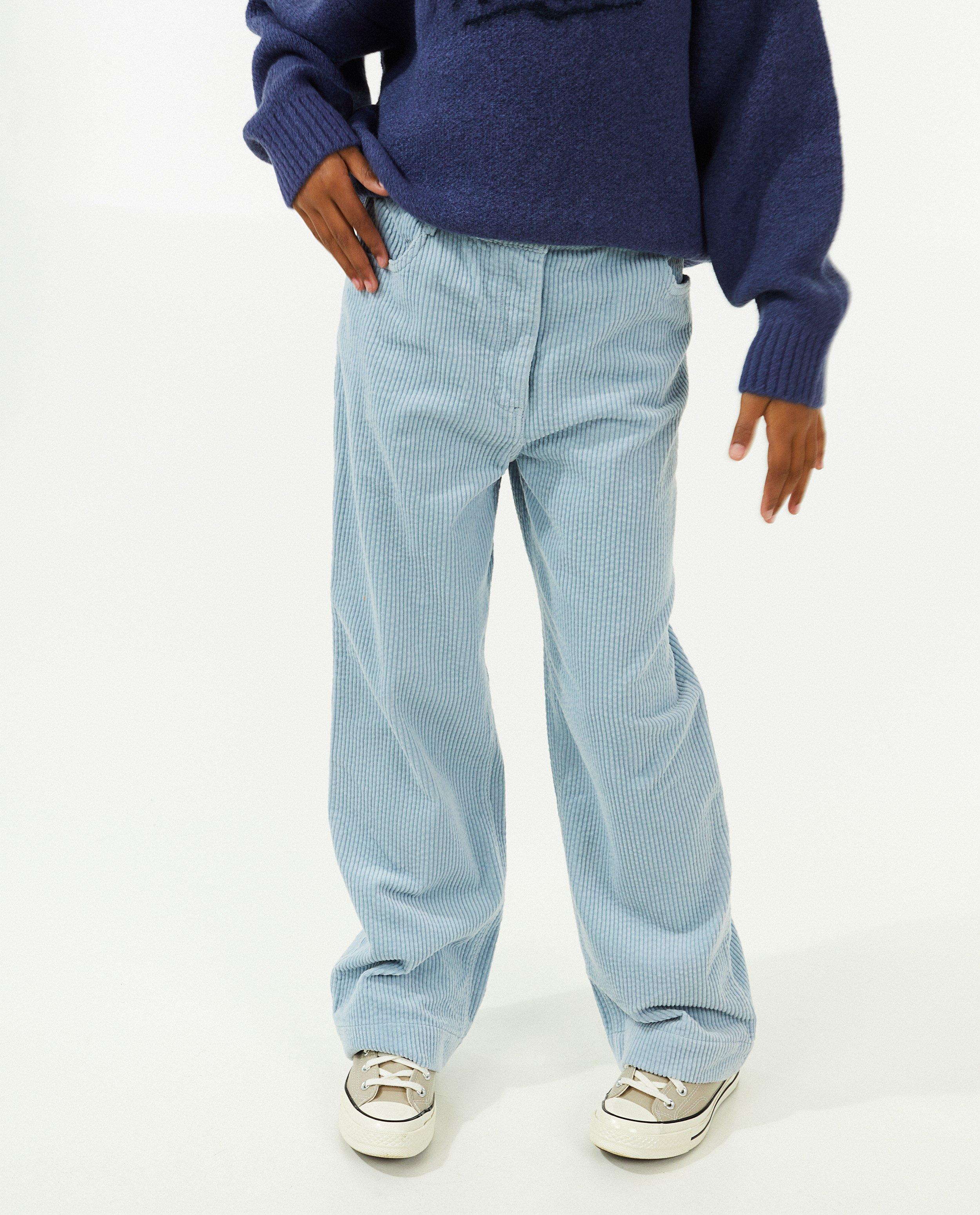 Pantalons - Pantalon en velours côtelé, coupe à jambes larges