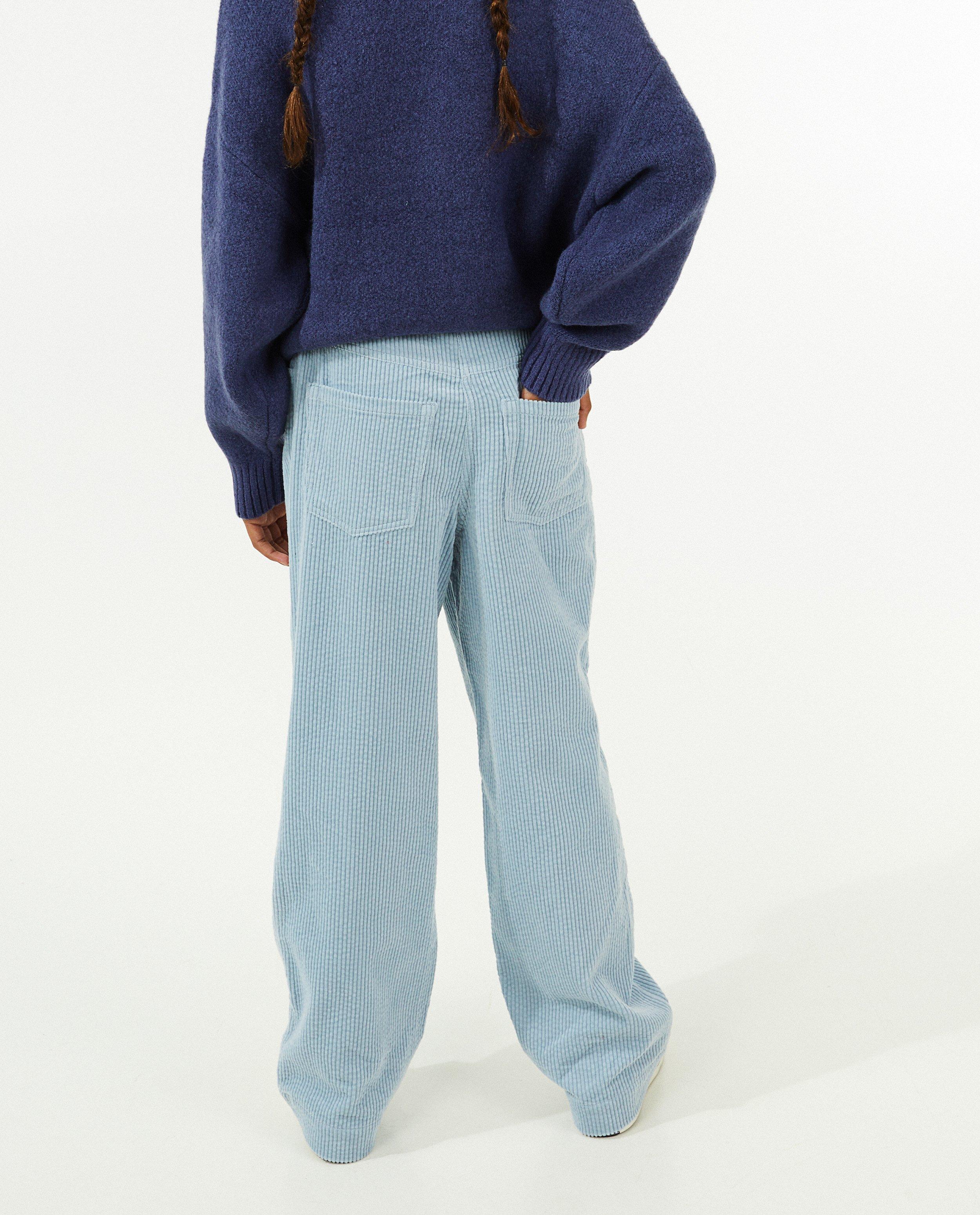 Pantalons - Pantalon en velours côtelé, coupe à jambes larges