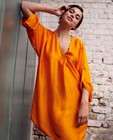 Kleedjes - Satijnen jurk in oranje