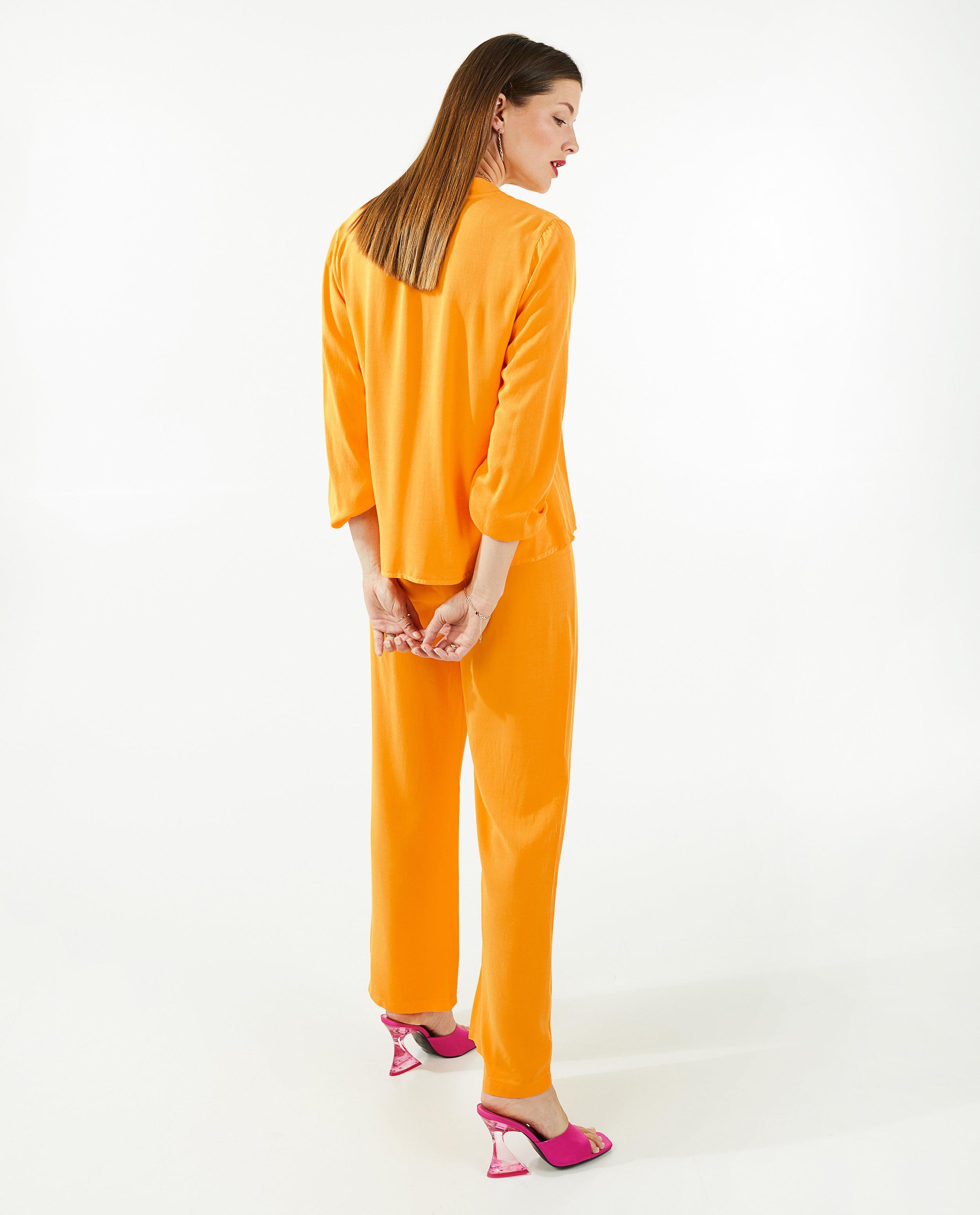 Broeken - Oranje broek van viscose
