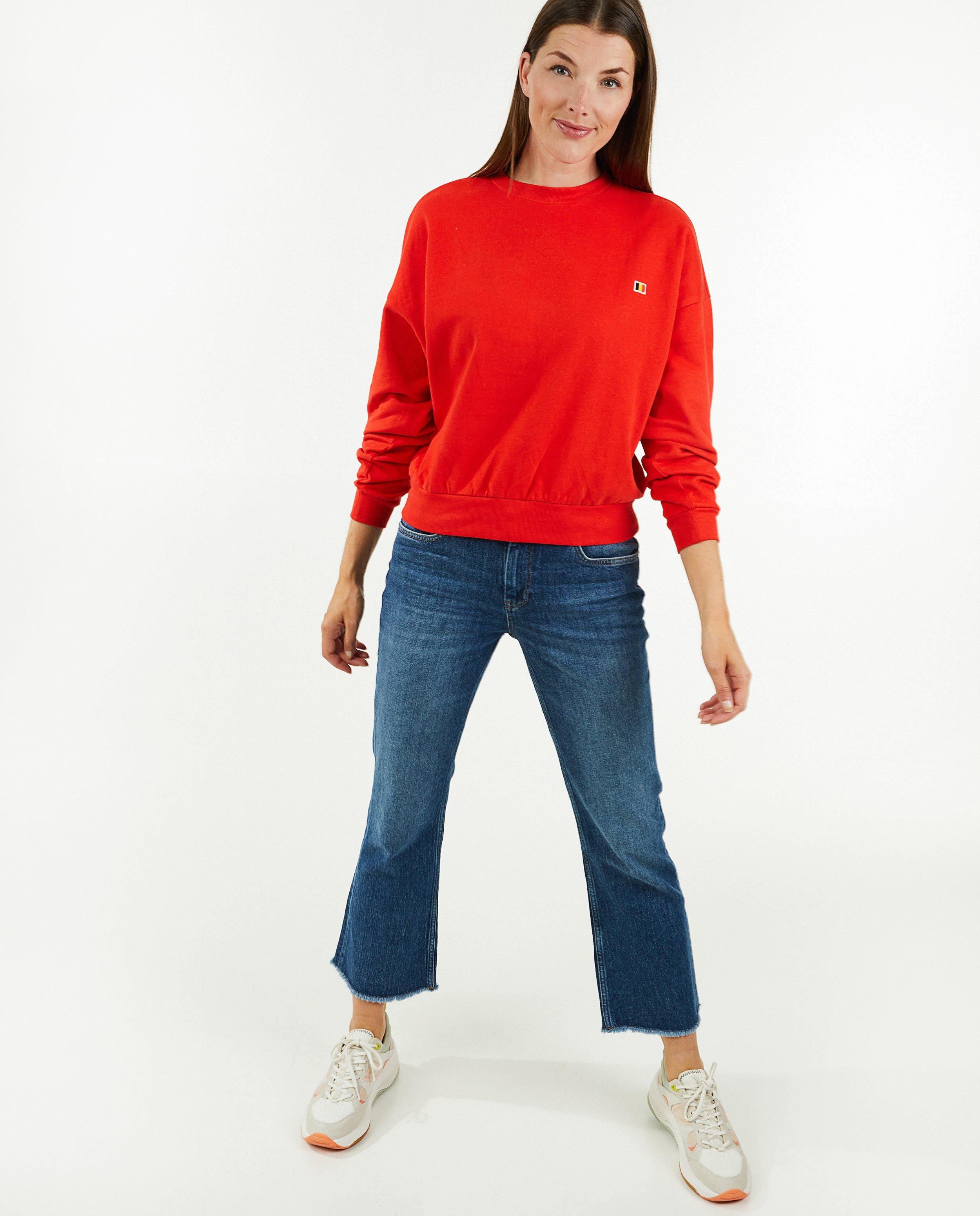 Sweater met patches, dames - null - Familystories