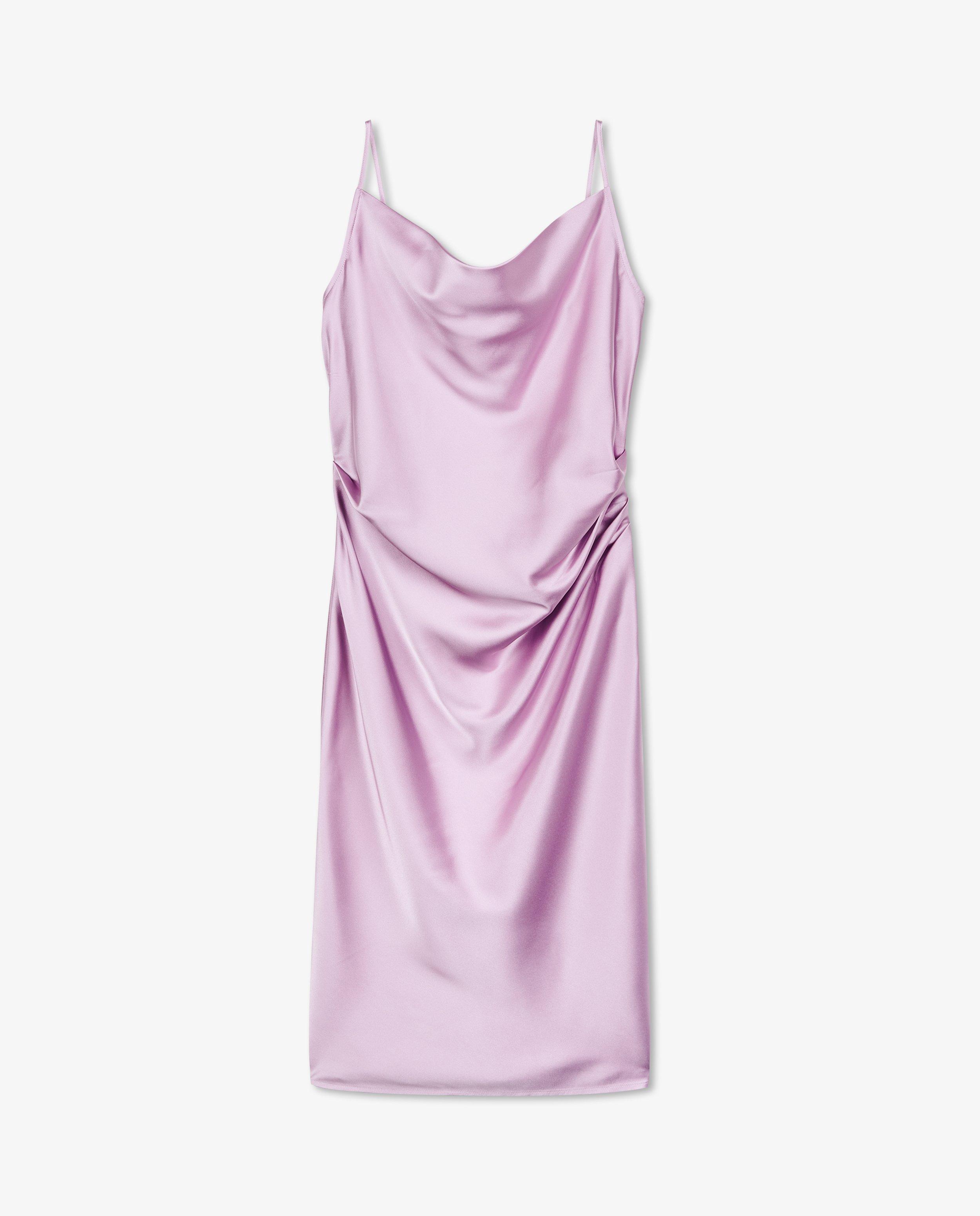 Robes - Robe en satin lilas