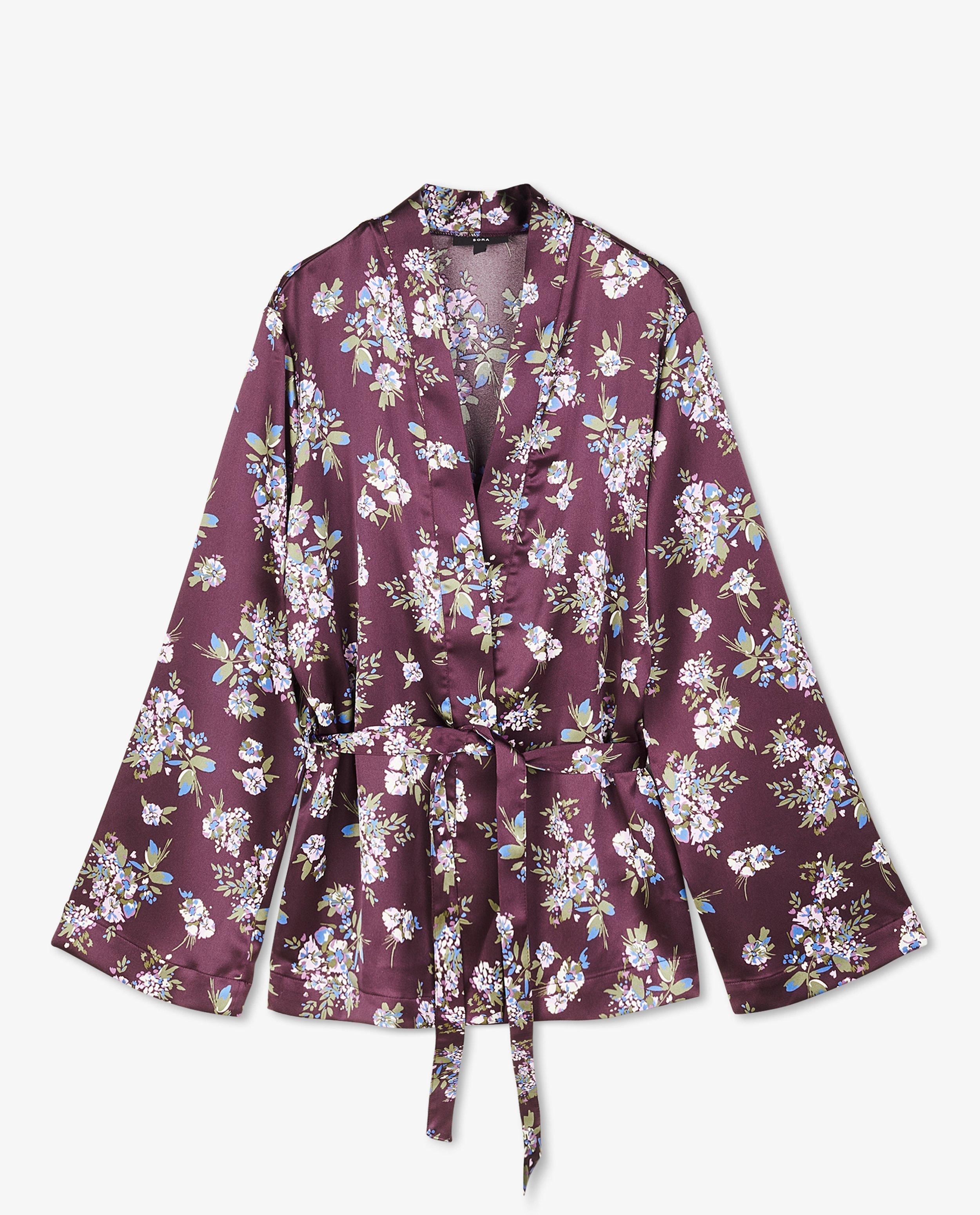 Blazers - Kimono mauve à imprimé