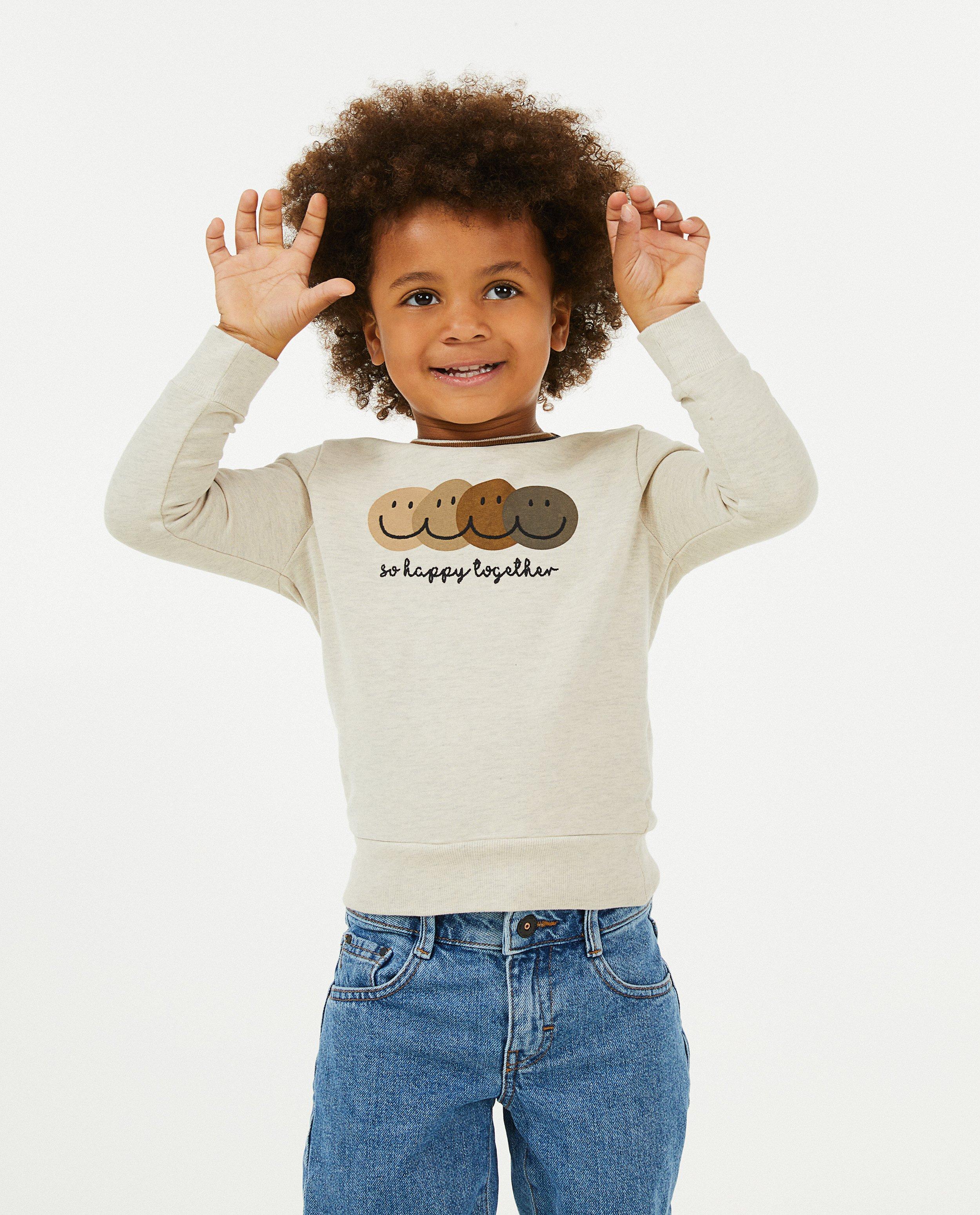Sweatvest - Beige sweater met print