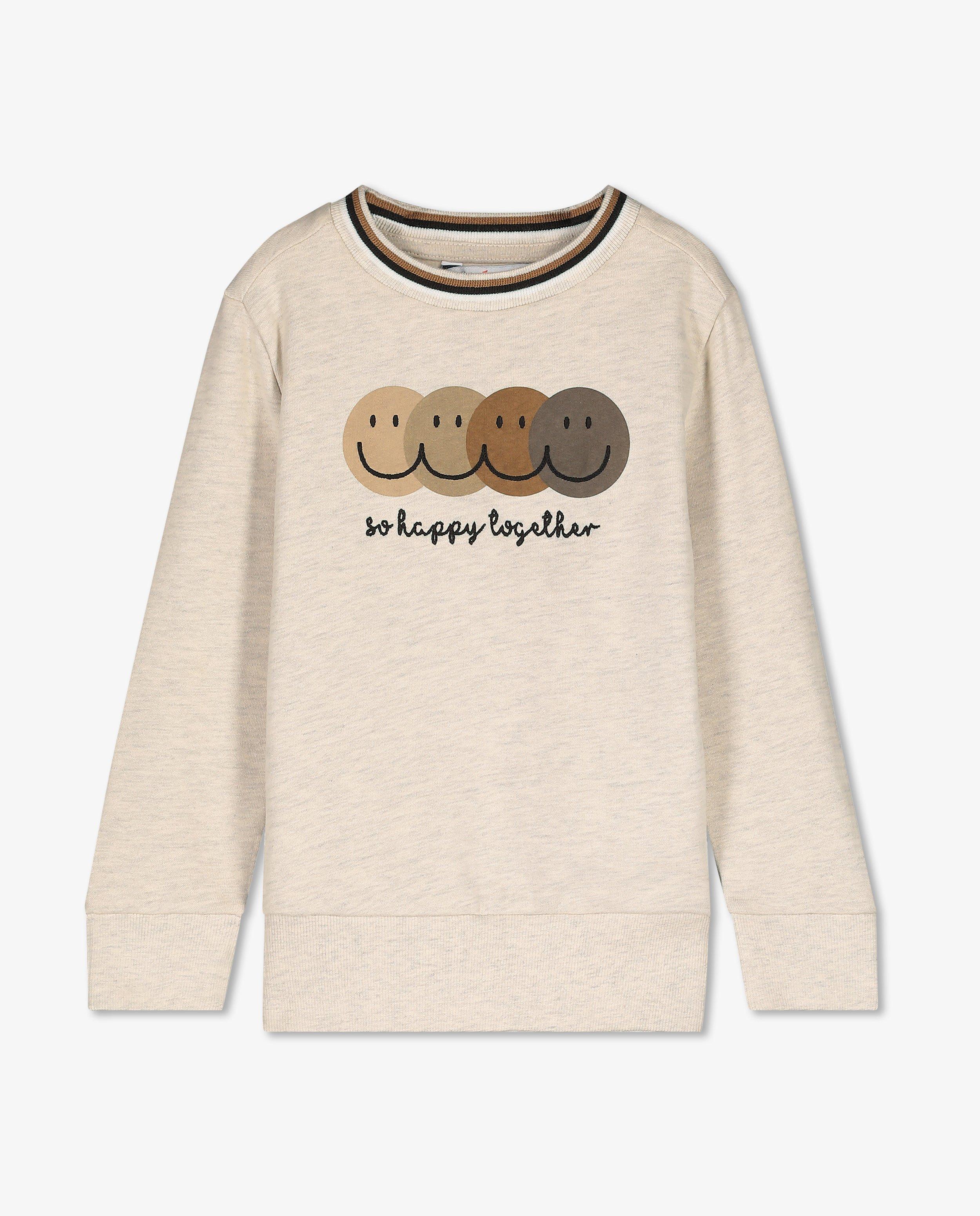 Sweatvest - Beige sweater met print
