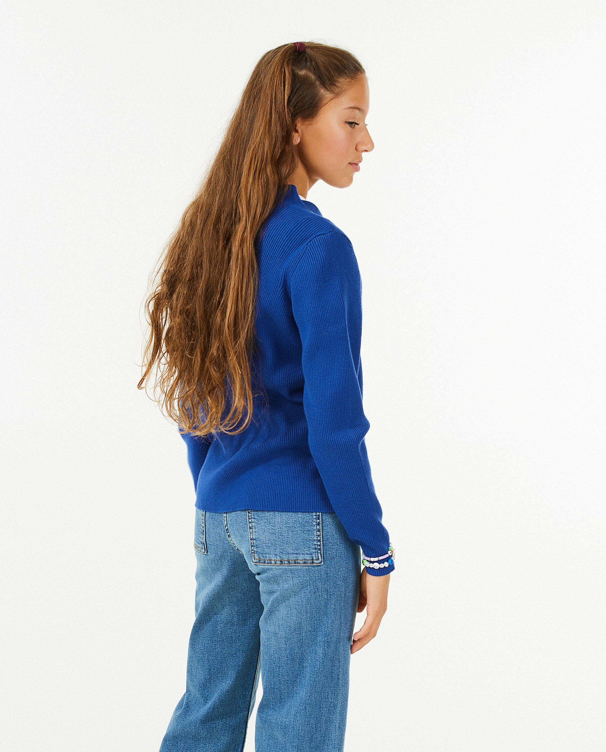 Cardigan - Bruinrode cardigan met rib