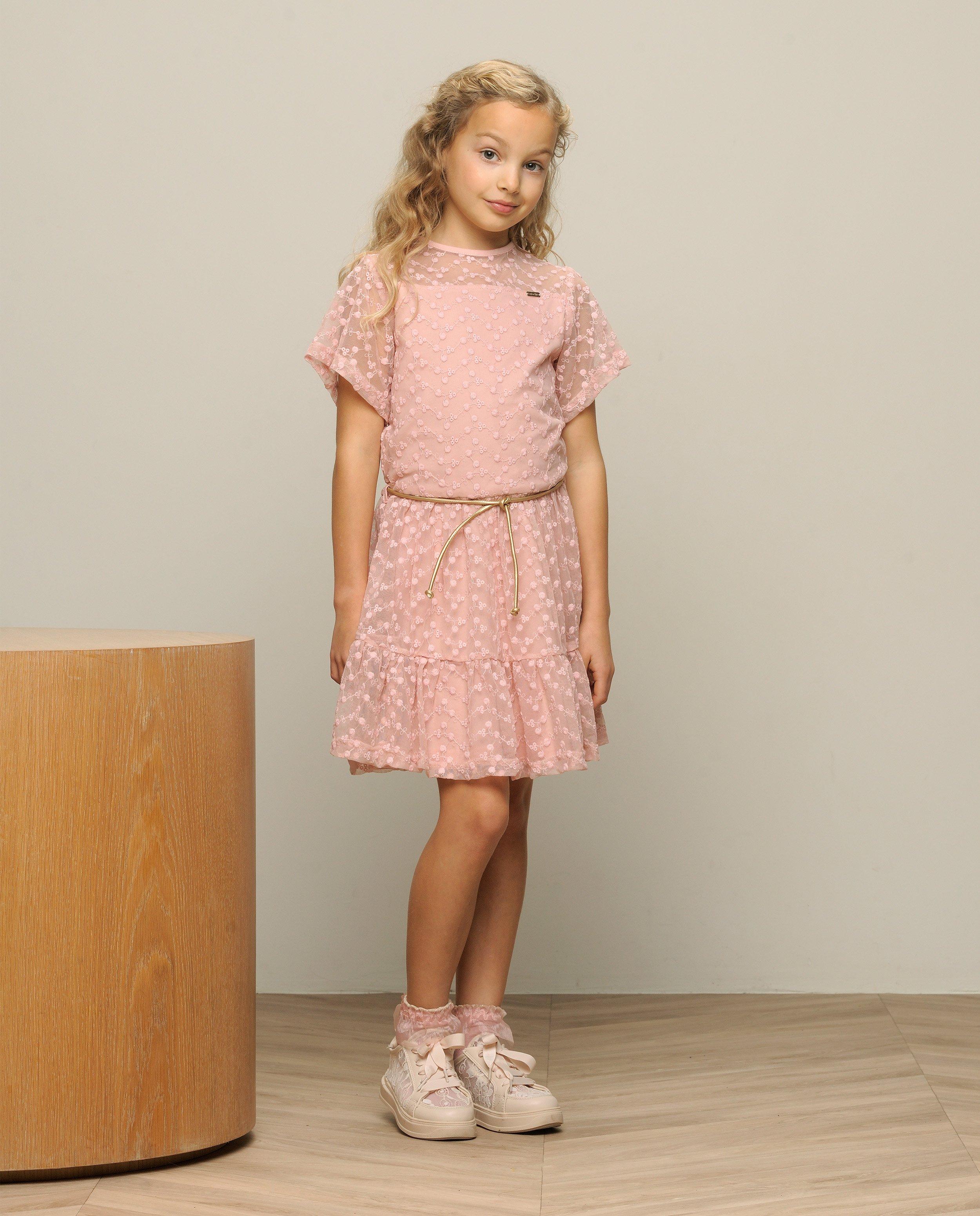 Roze jurk, Communie - null - Le Chic