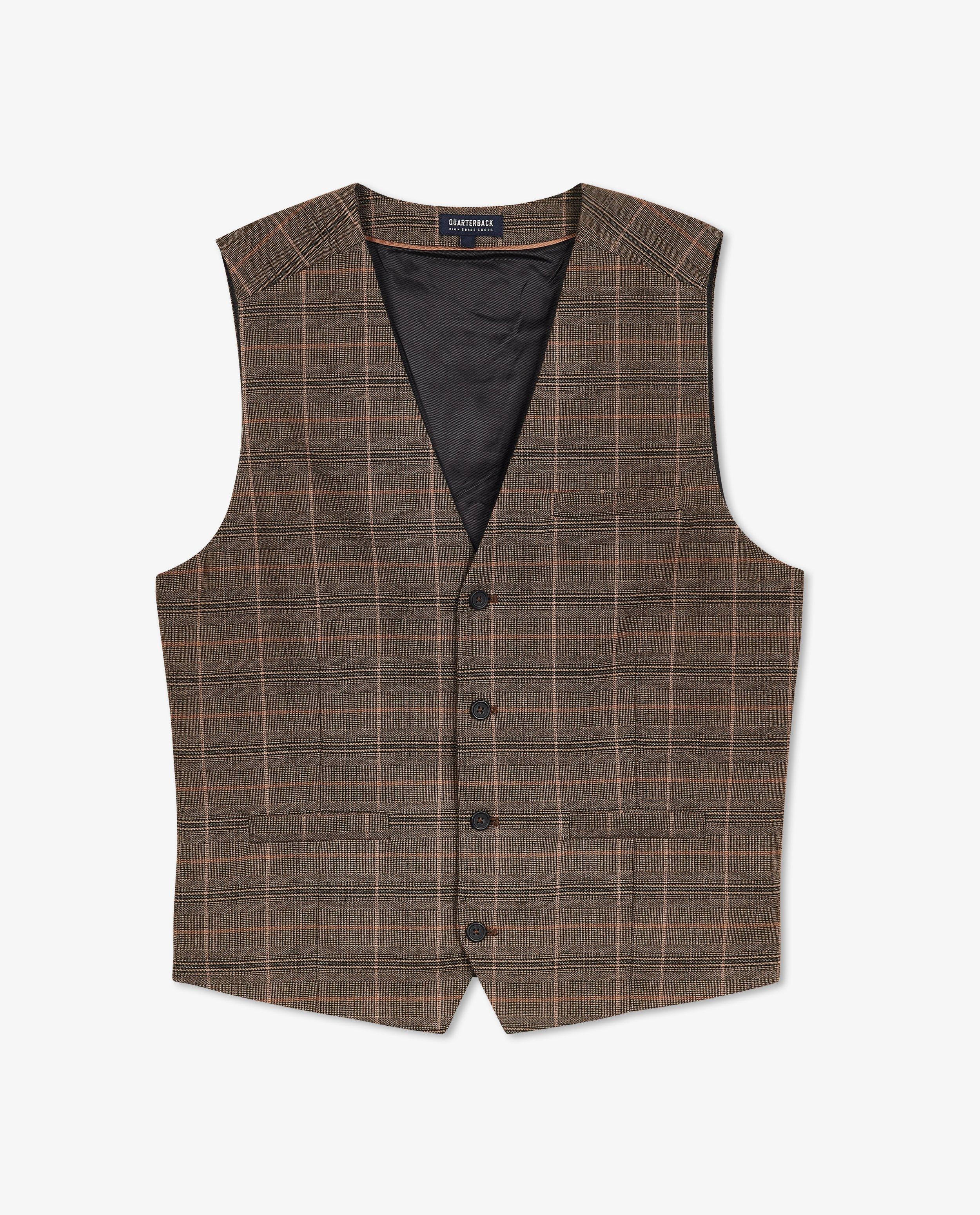 Cardigan - Bruine gilet met ruiten